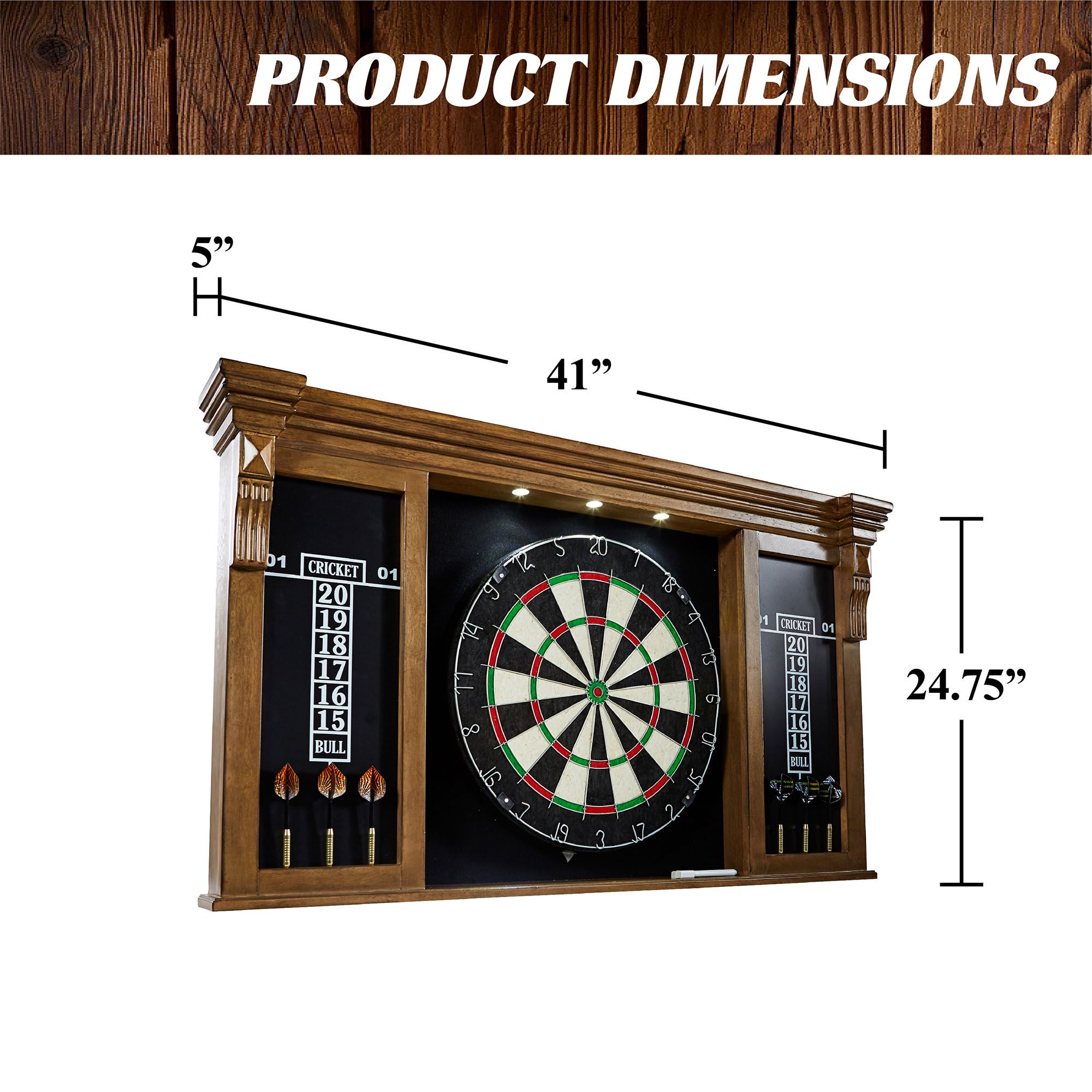 Barrington Woodhaven Premium Bristle Dartboard and Cabinet Set with Darts product image
