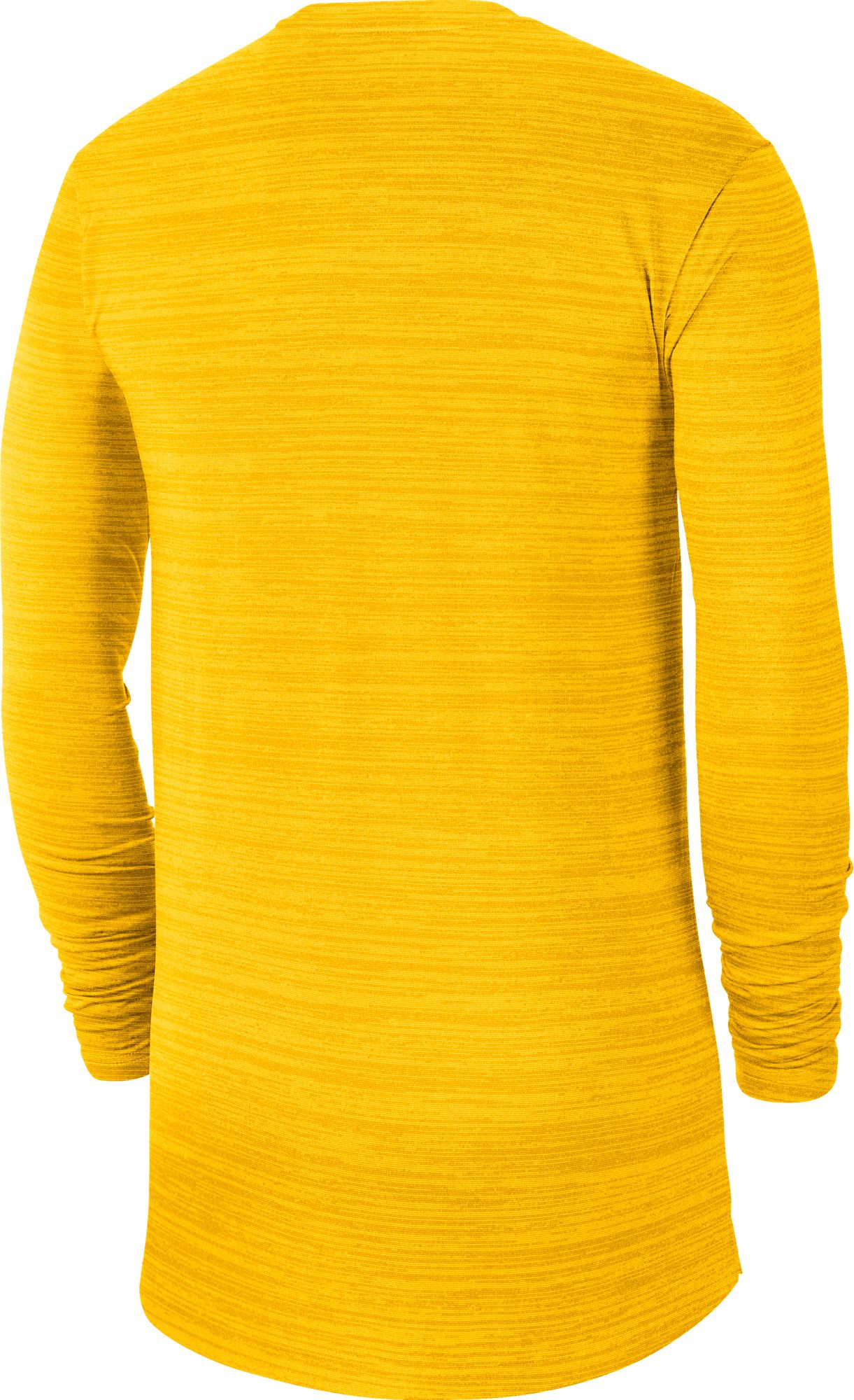 Jordan Men's Michigan Wolverines Maize Dri-FIT Velocity Football Sideline Long Sleeve T-Shirt product image