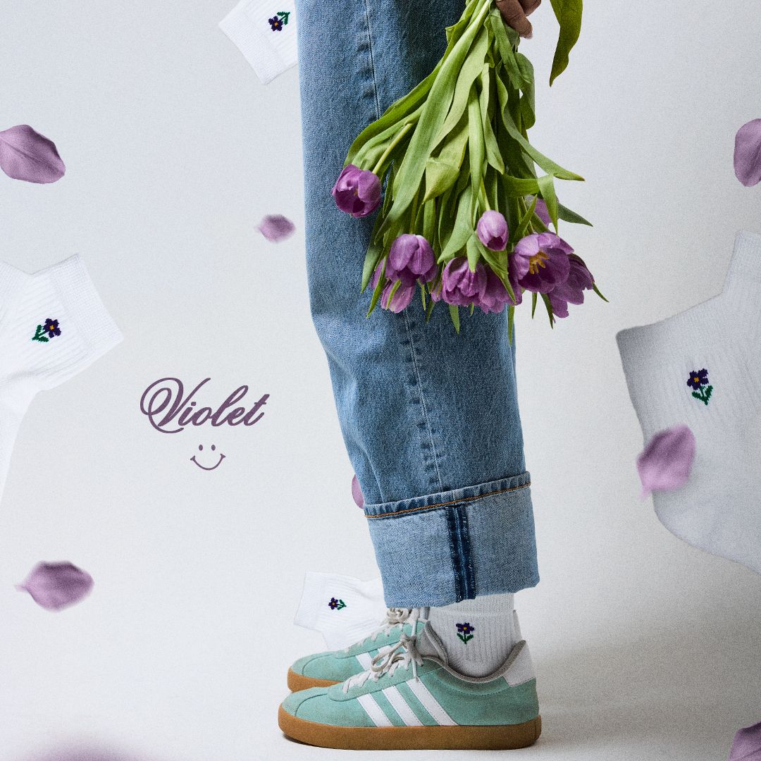 Del Campo Golf Violet Flower Golf Socks product image
