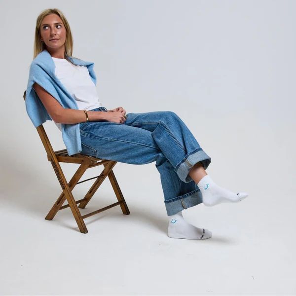 Del Campo Golf Scuba Blue Smiley Golf Sock product image