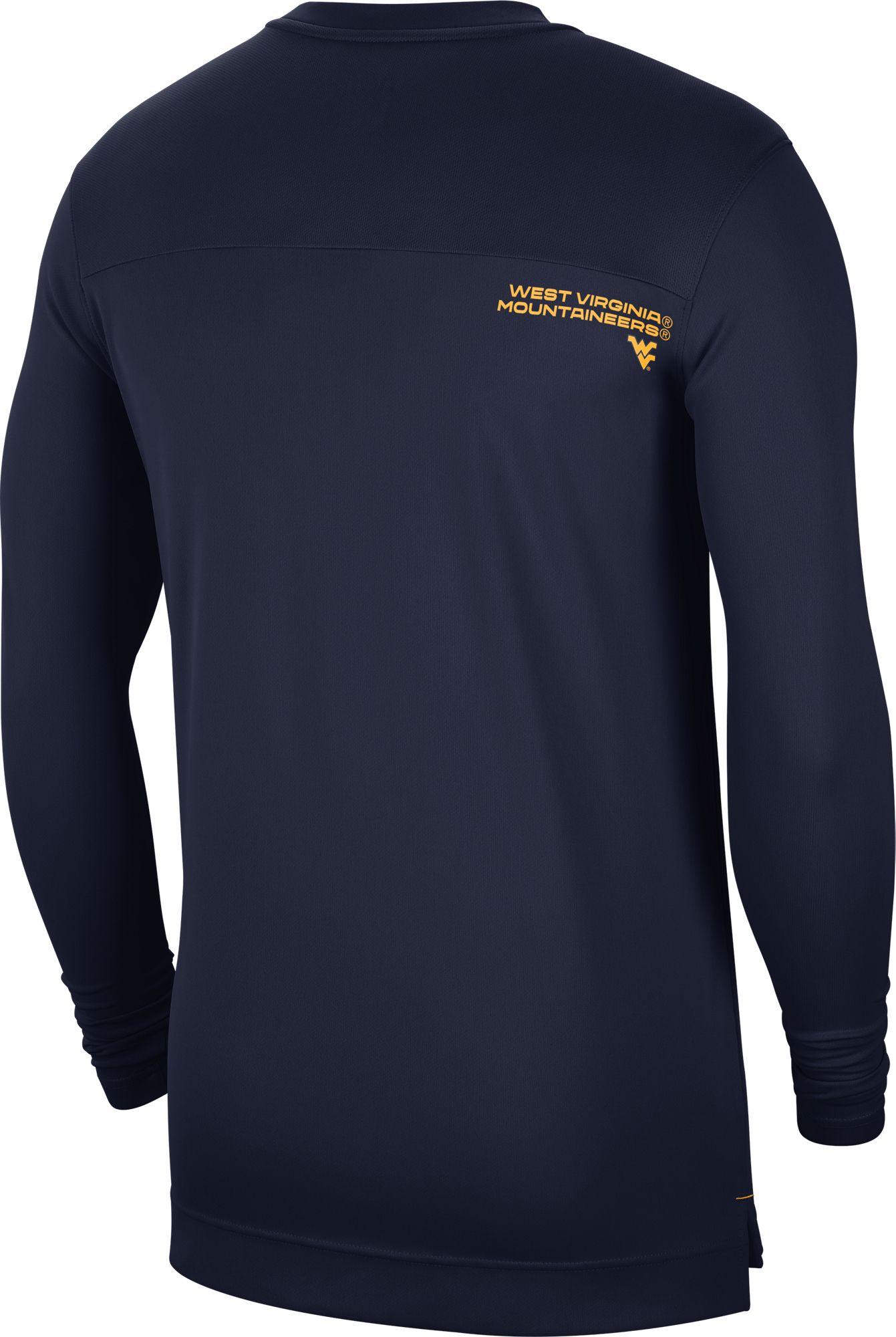 Nike Men's West Virginia Mountaineers Blue Football Sideline Coach Dri-FIT UV Long Sleeve T-Shirt product image