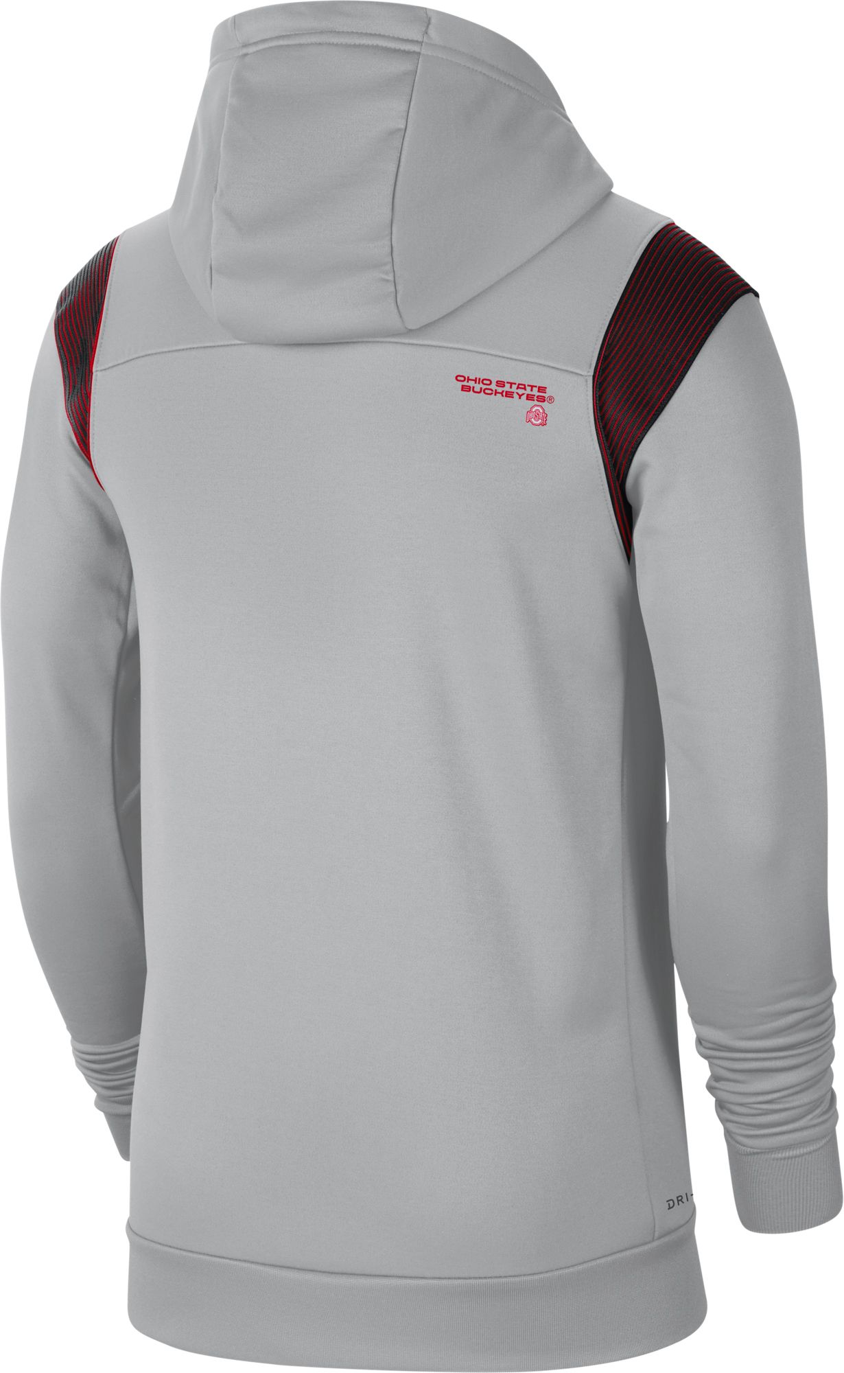 Nike Men's Ohio State Buckeyes Grey Therma Football Sideline Full-Zip Hoodie product image