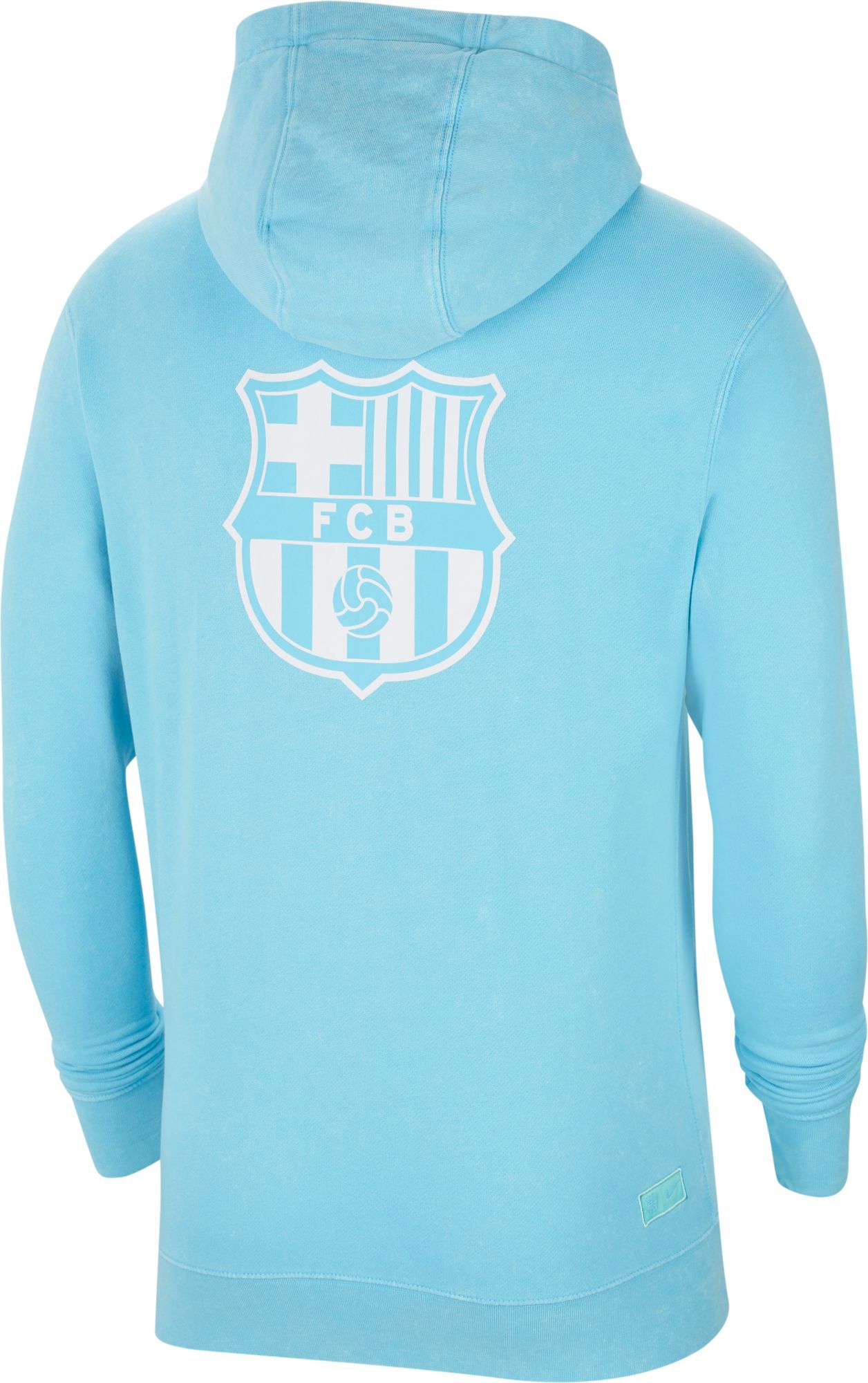 Nike Men's FC Barcelona Beach Wash Blue Pullover Hoodie product image