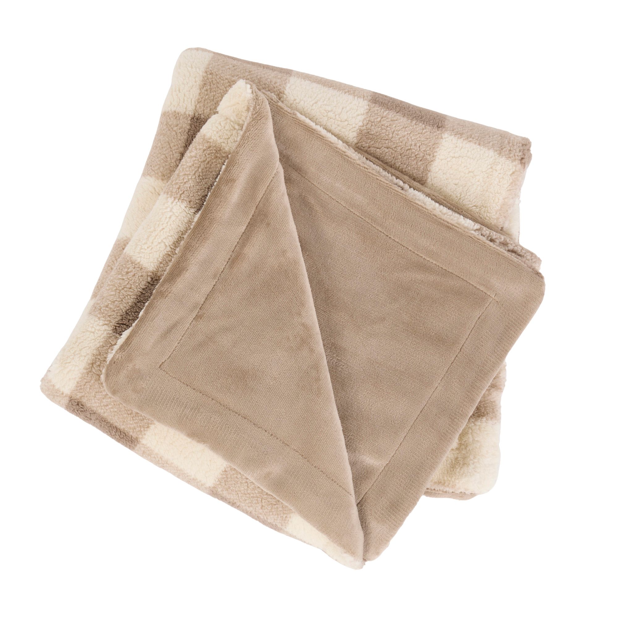 DICK's Sporting Goods Cozy Buff Checkered Sherpa Blanket product image