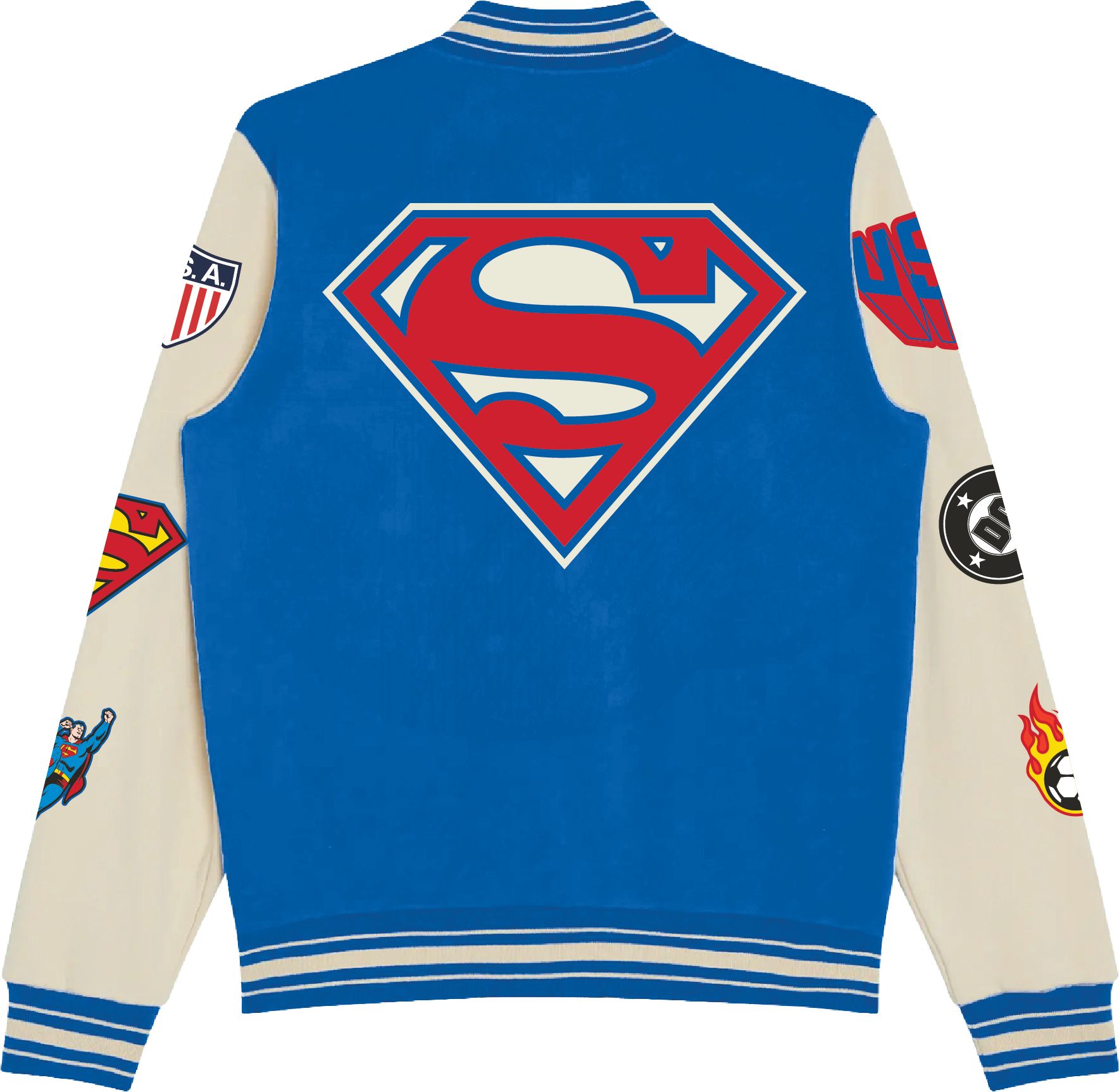 Peace Collective Adult U.S. Soccer | DC Worlds Collide Superman Varsity Jacket product image