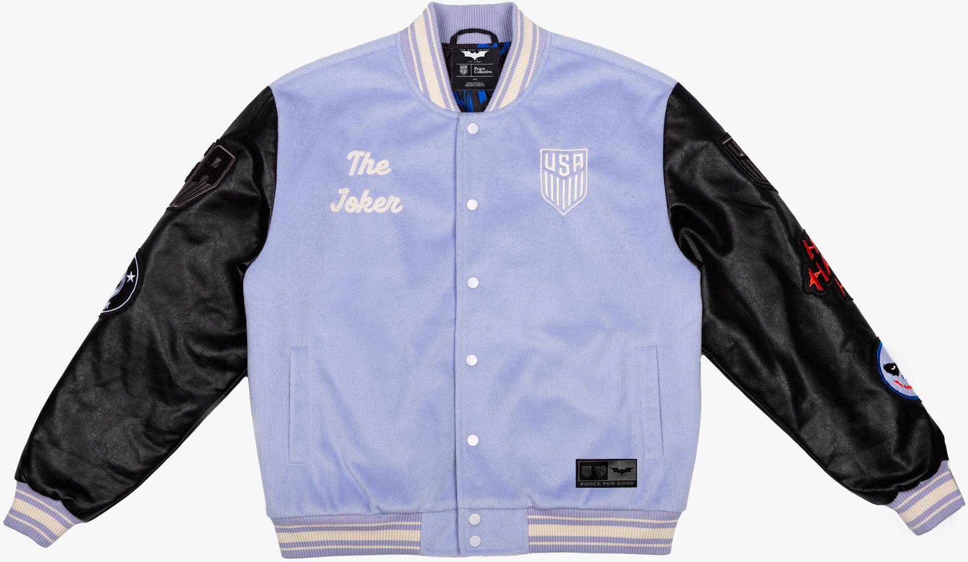 Peace Collective Adult U.S. Soccer | DC Worlds Collide Joker Varsity Jacket product image