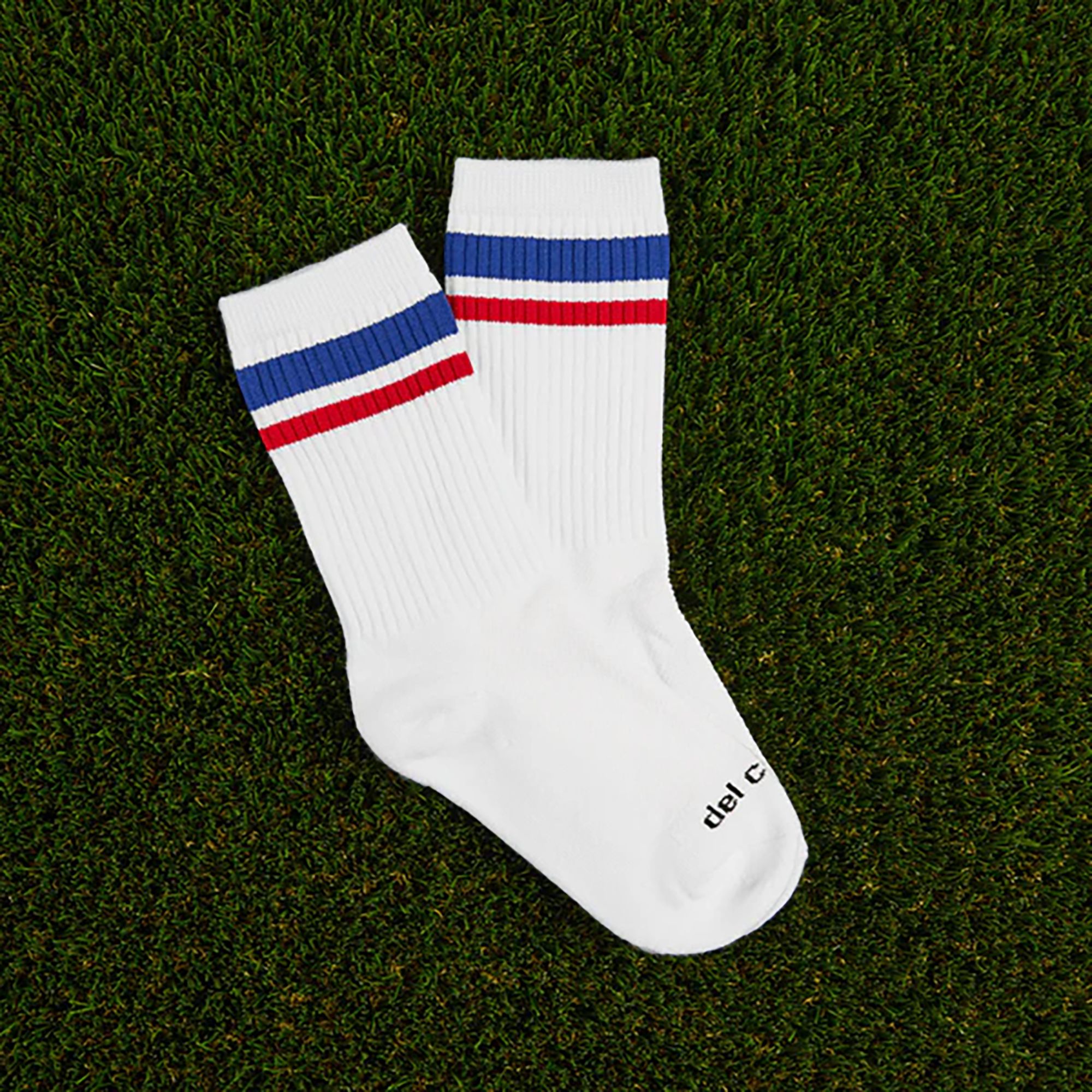 Del Campo Golf Blue And Red Stripe Crew Golf Sock product image