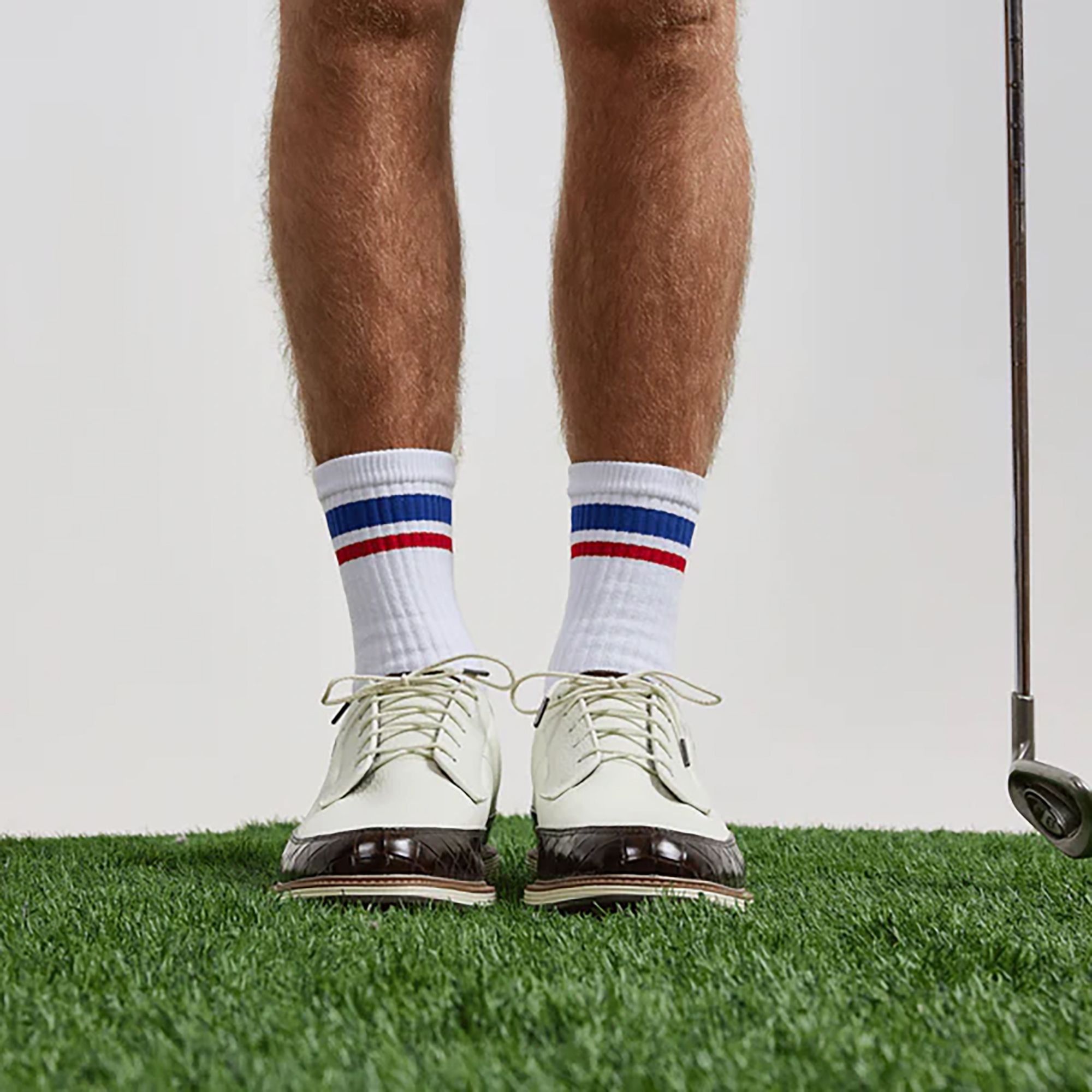 Del Campo Golf Blue And Red Stripe Crew Golf Sock product image