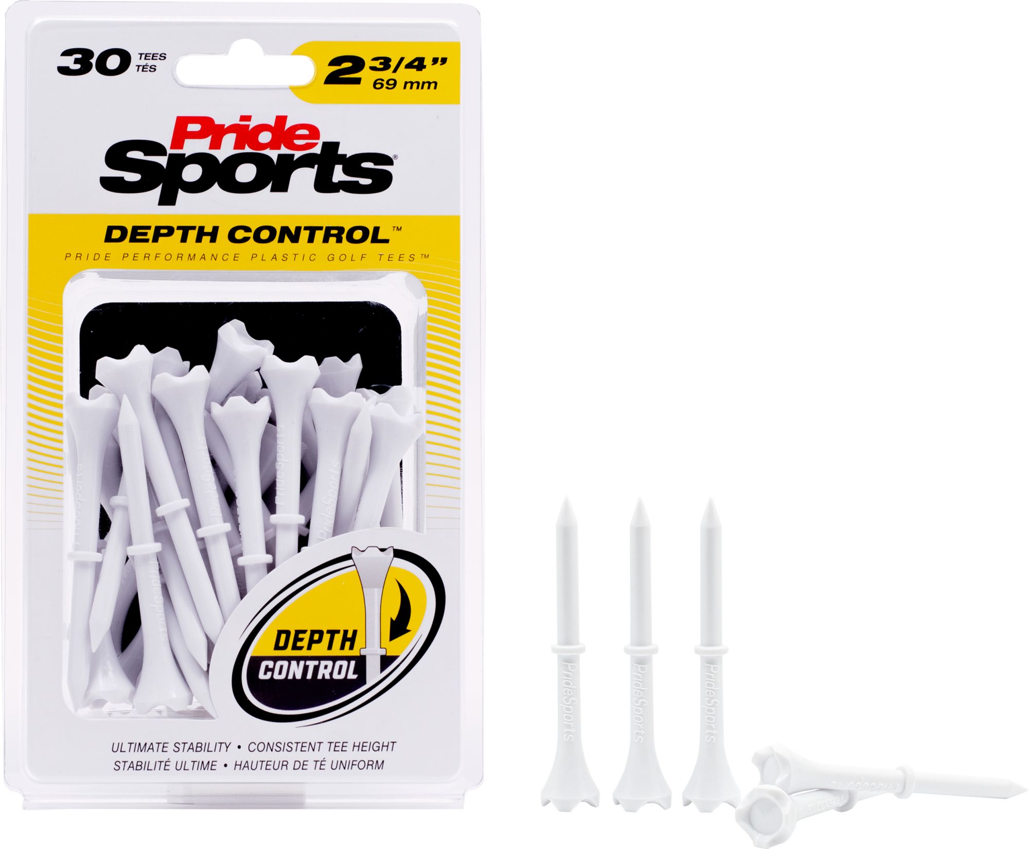 Pride Performance Depth Control Plastic 2.75" Golf Tees - 30 Pack product image
