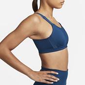 NWT Nike Womens M (A-B) ALPHA High Support Sports Bra Blue Non Removable  Padding