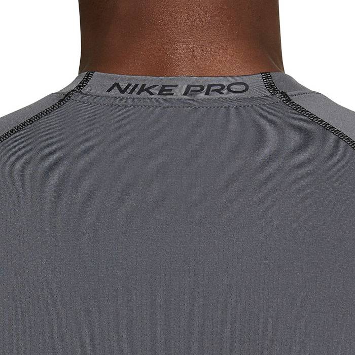 Nike Men's Pro Warm Long Sleeve Shirt, Medium, Iron Grey/Black