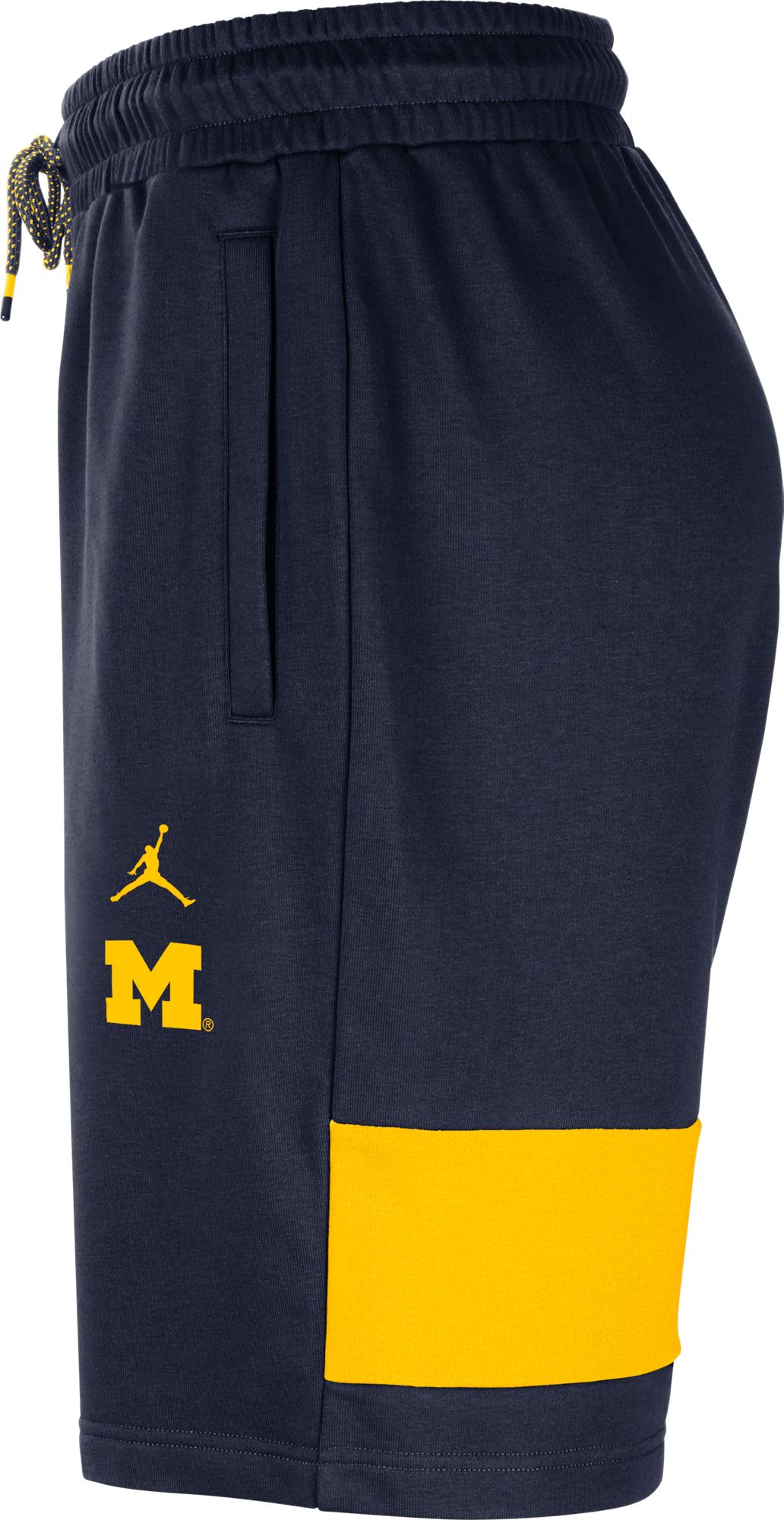 Jordan Men's Michigan Wolverines Blue Football Team Issue Fleece Practice Shorts product image