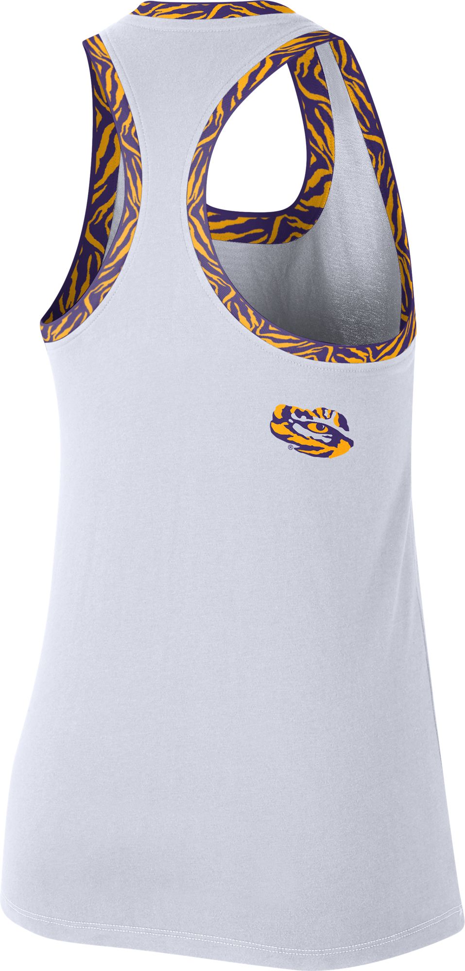 Nike Women's LSU Tigers Dri-FIT Cotton Racer White Tank Top product image