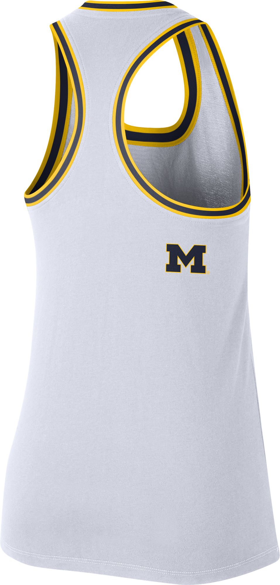 Nike Women's Michigan Wolverines Dri-FIT Cotton Racer White Tank Top product image