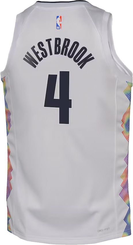 Nike Youth 2024-25 City Edition Denver Nuggets Russell Westbrook #4 White Swingman Jersey product image
