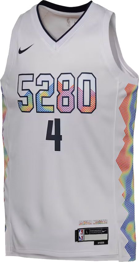 Nike Youth 2024-25 City Edition Denver Nuggets Russell Westbrook #4 White Swingman Jersey product image