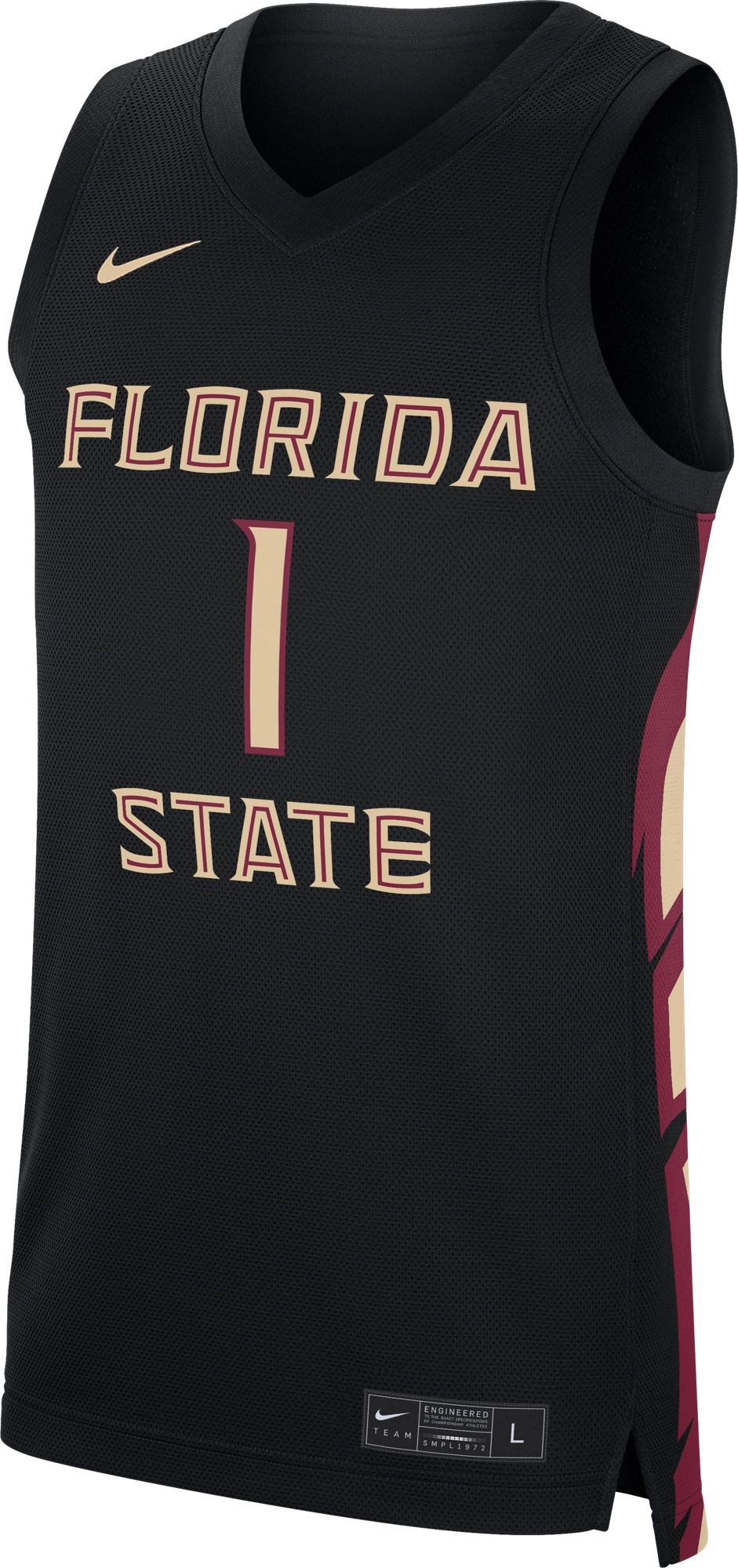 Nike Men's Florida State Seminoles #1 Black Replica Basketball Jersey