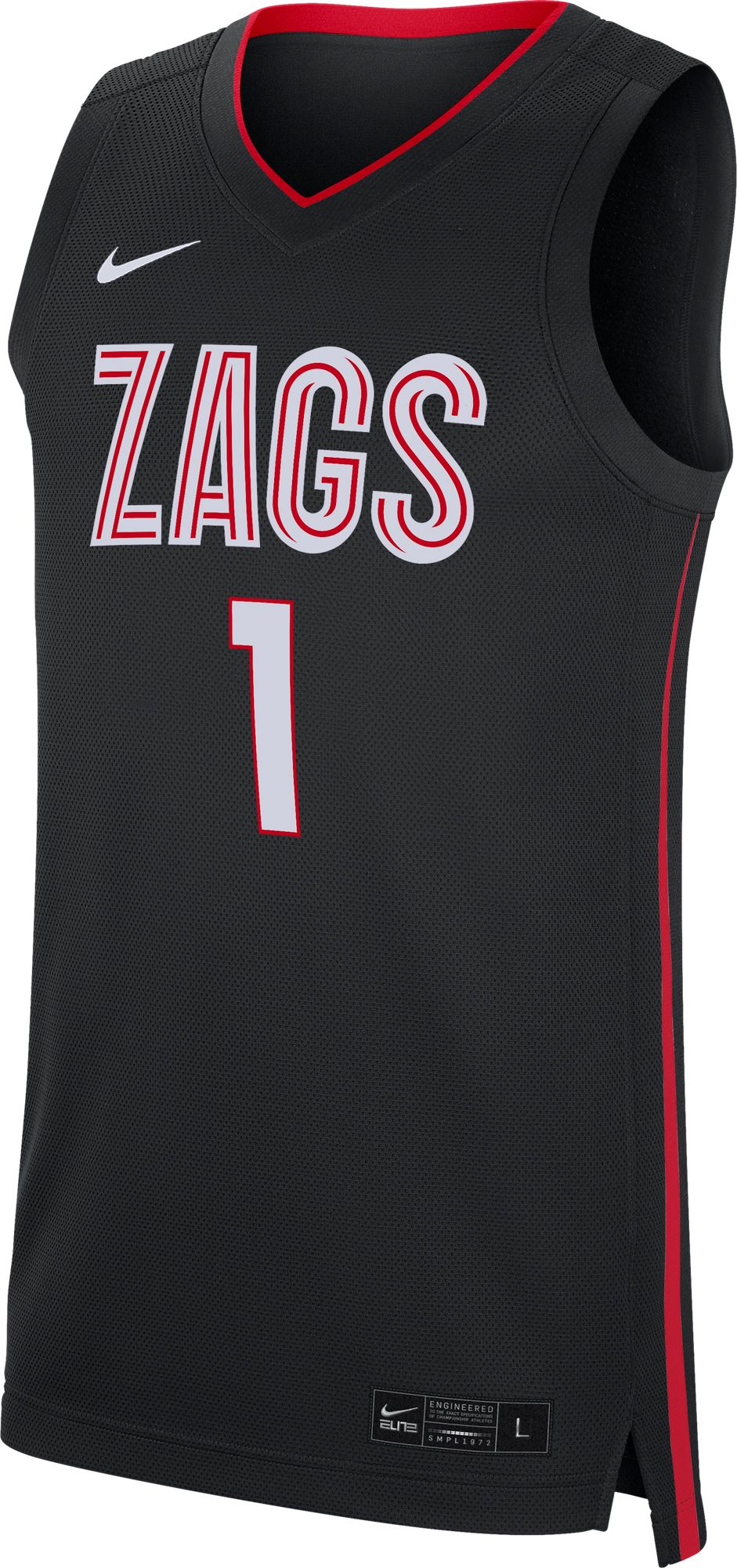 Nike Men's Gonzaga Bulldogs #1 Black Replica Basketball Jersey product image
