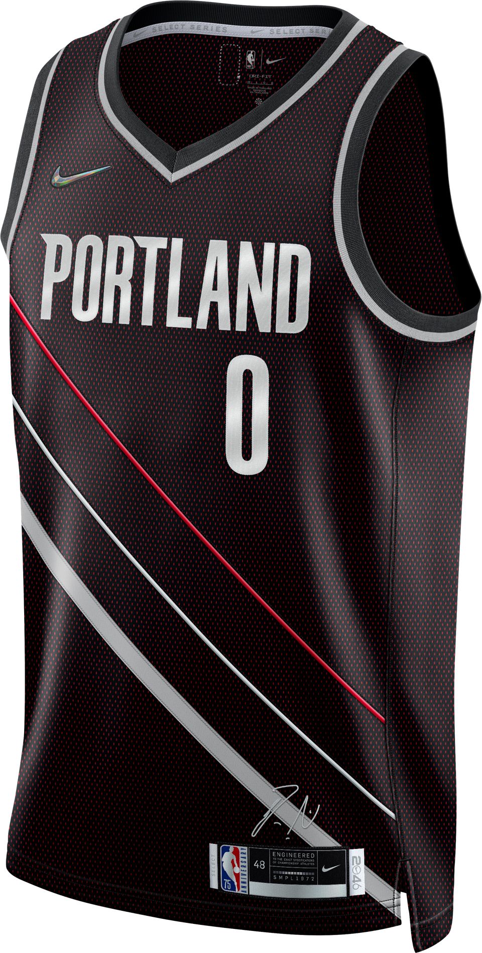 Nike Men's Portland Trail Blazers Damian Lillard Black MVP Dri-FIT Swingman Jersey product image