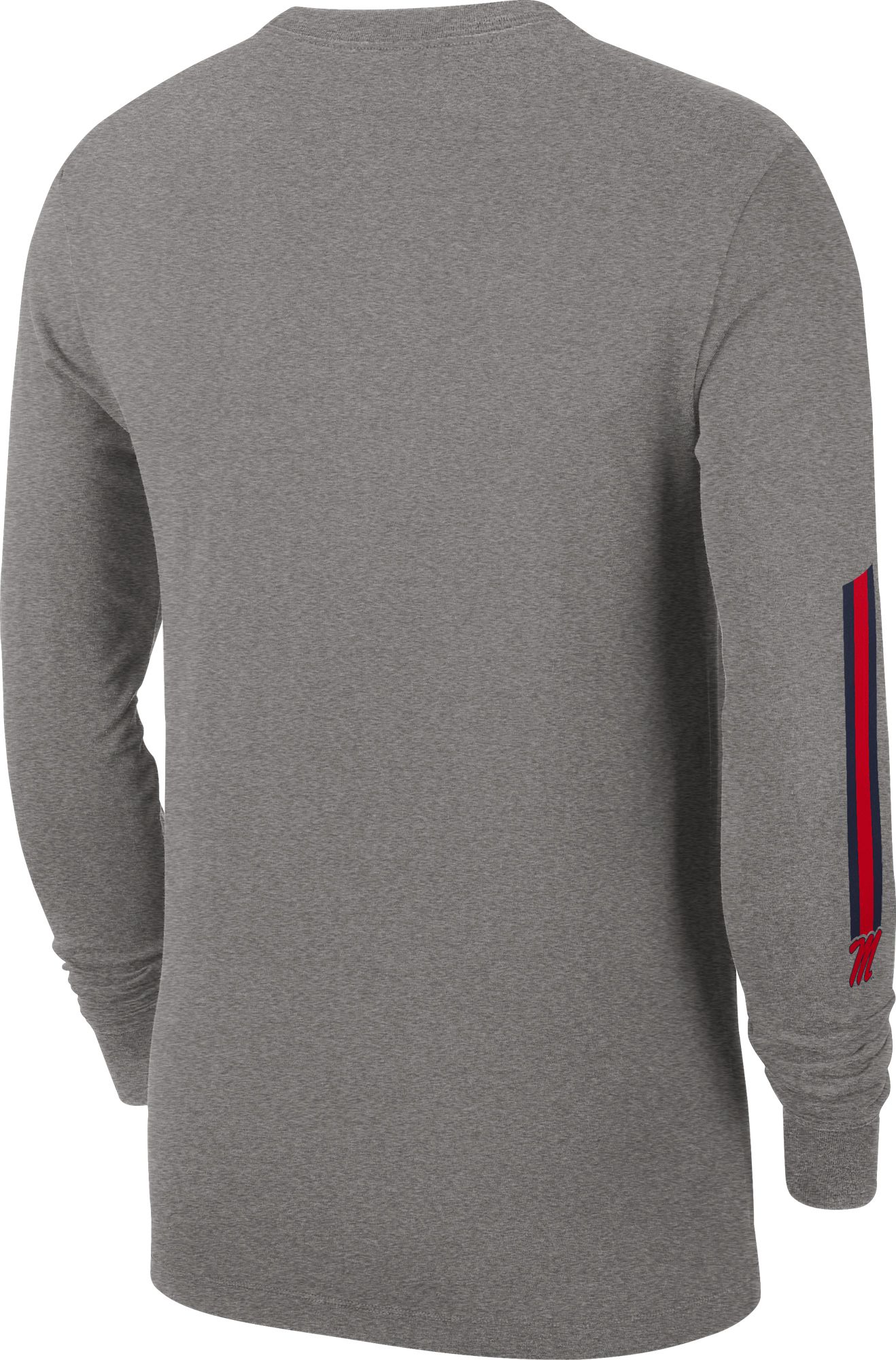 Nike Men's Ole Miss Rebels Grey Football Wordmark Long Sleeve T-Shirt product image