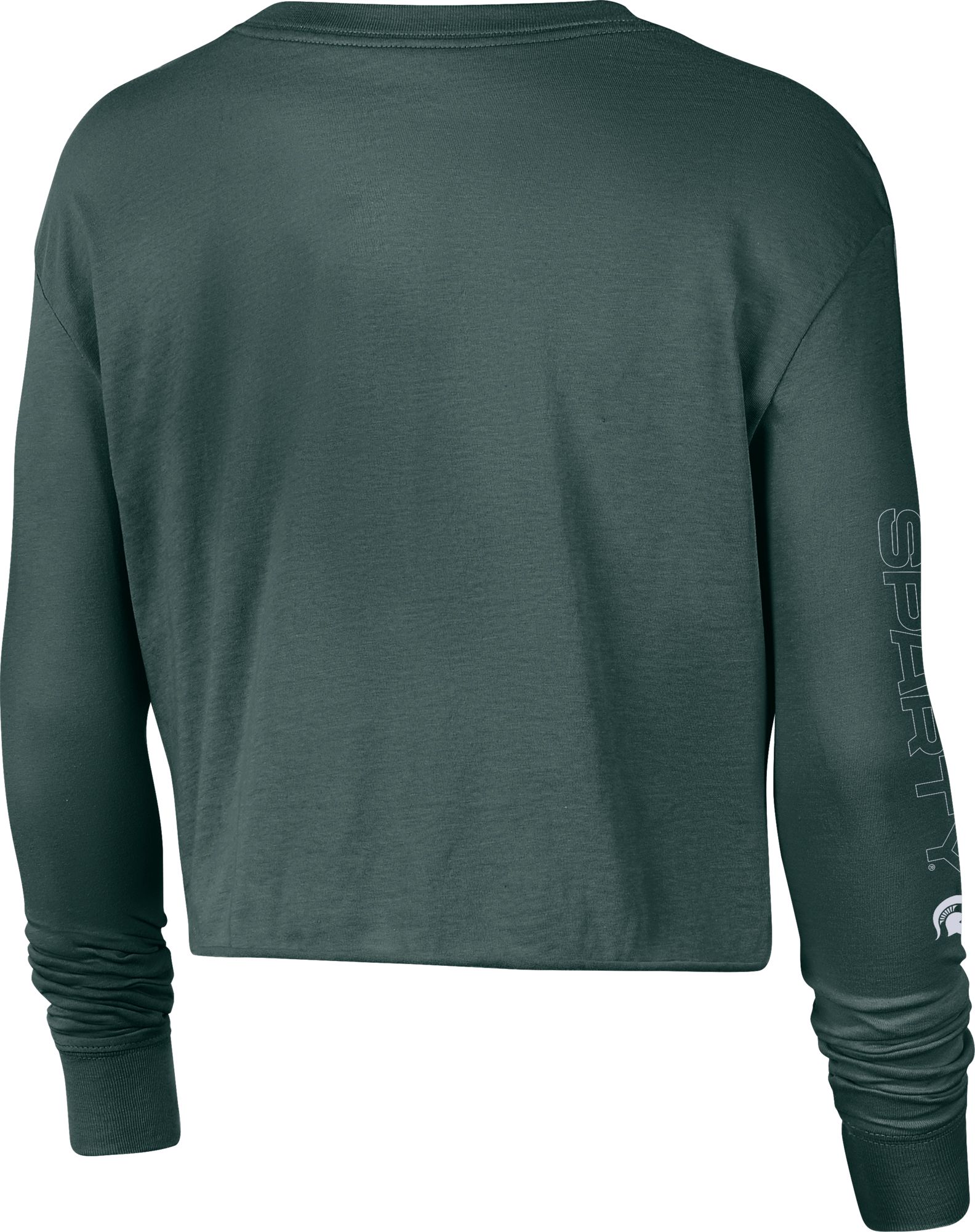 Nike Women's Michigan State Spartans Green Long Sleeve Crop Sweatshirt product image