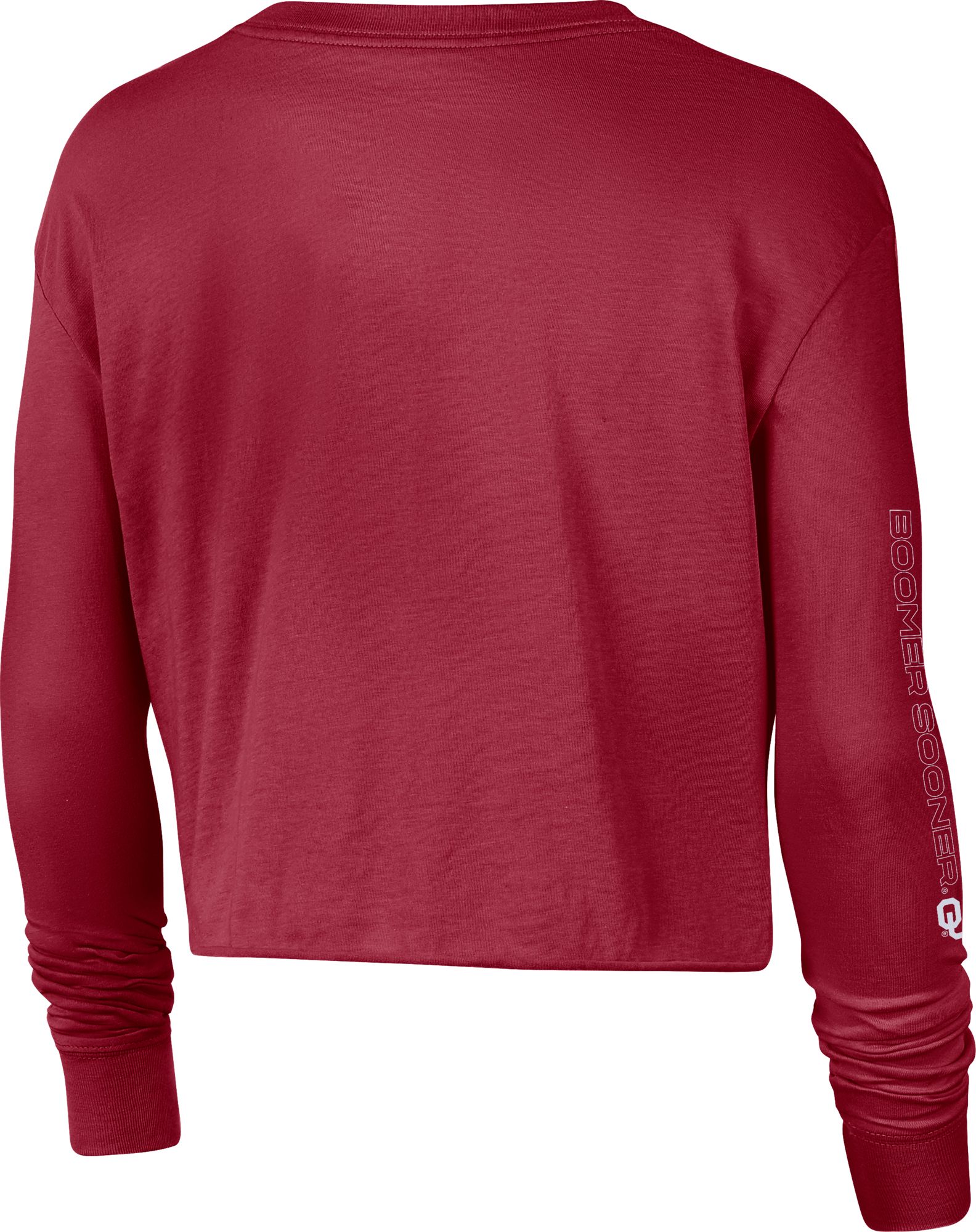 Nike Women's Oklahoma Sooners Crimson Long Sleeve Crop Sweatshirt product image