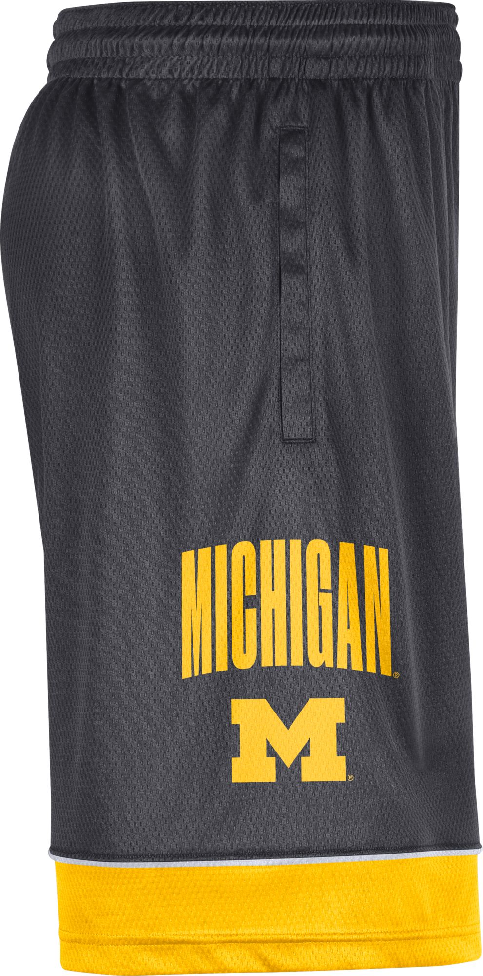 Nike Men's Michigan Wolverines Grey Dri-FIT Fast Break Shorts product image