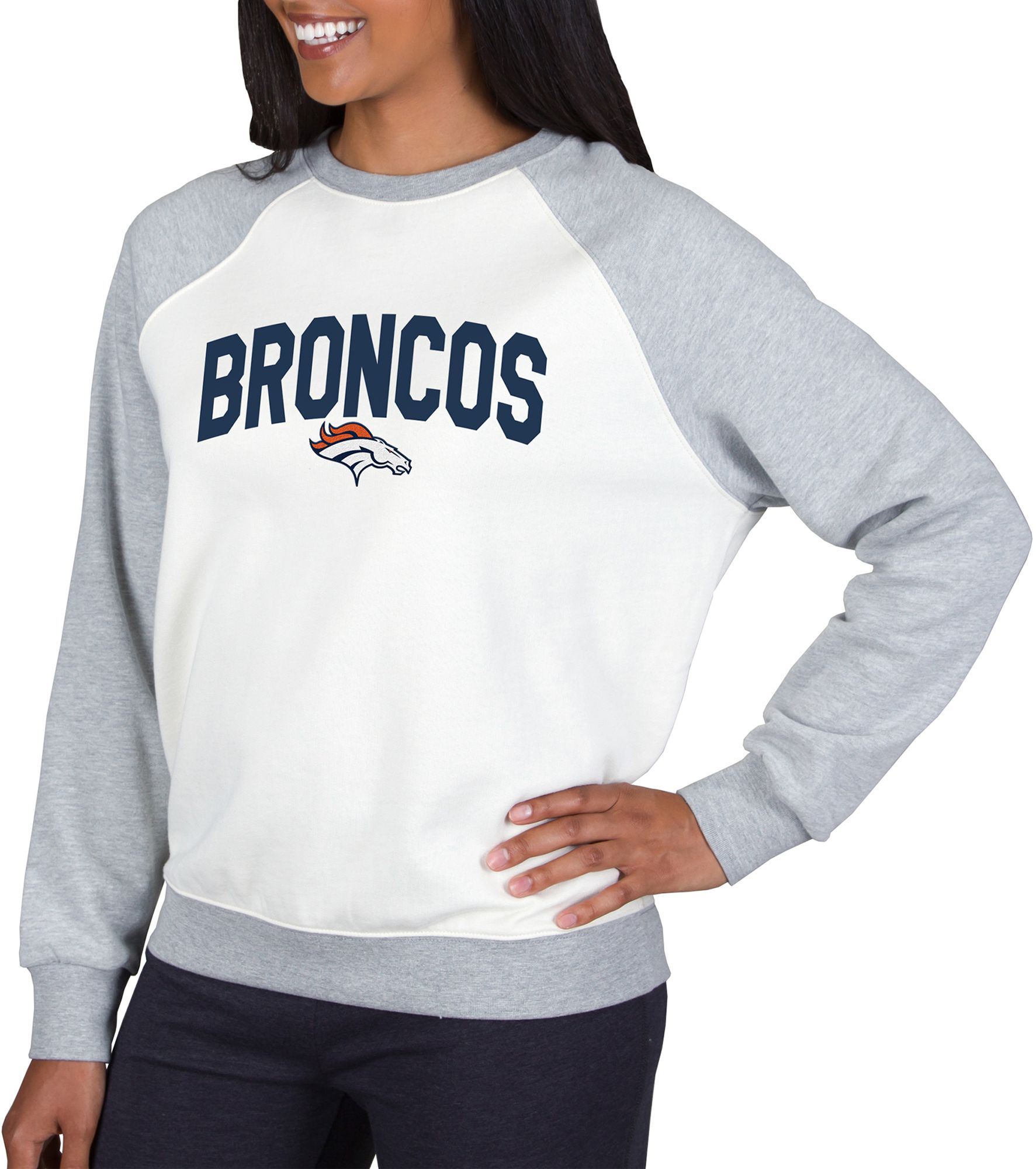 Concepts Sport Women's Denver Broncos Raglan White Sweater product image