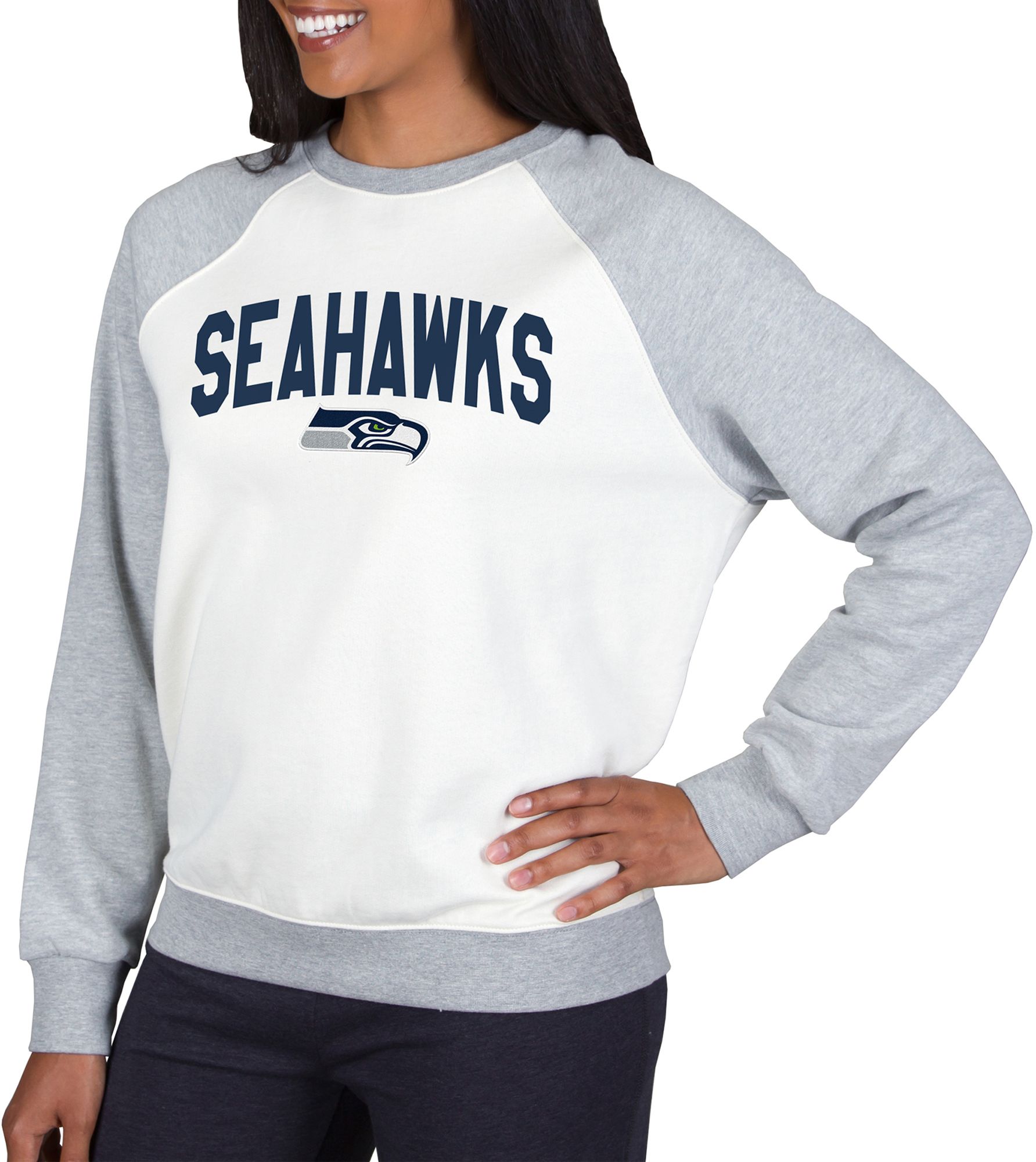 Concepts Sport Women's Seattle Seahawks Raglan White Sweater product image