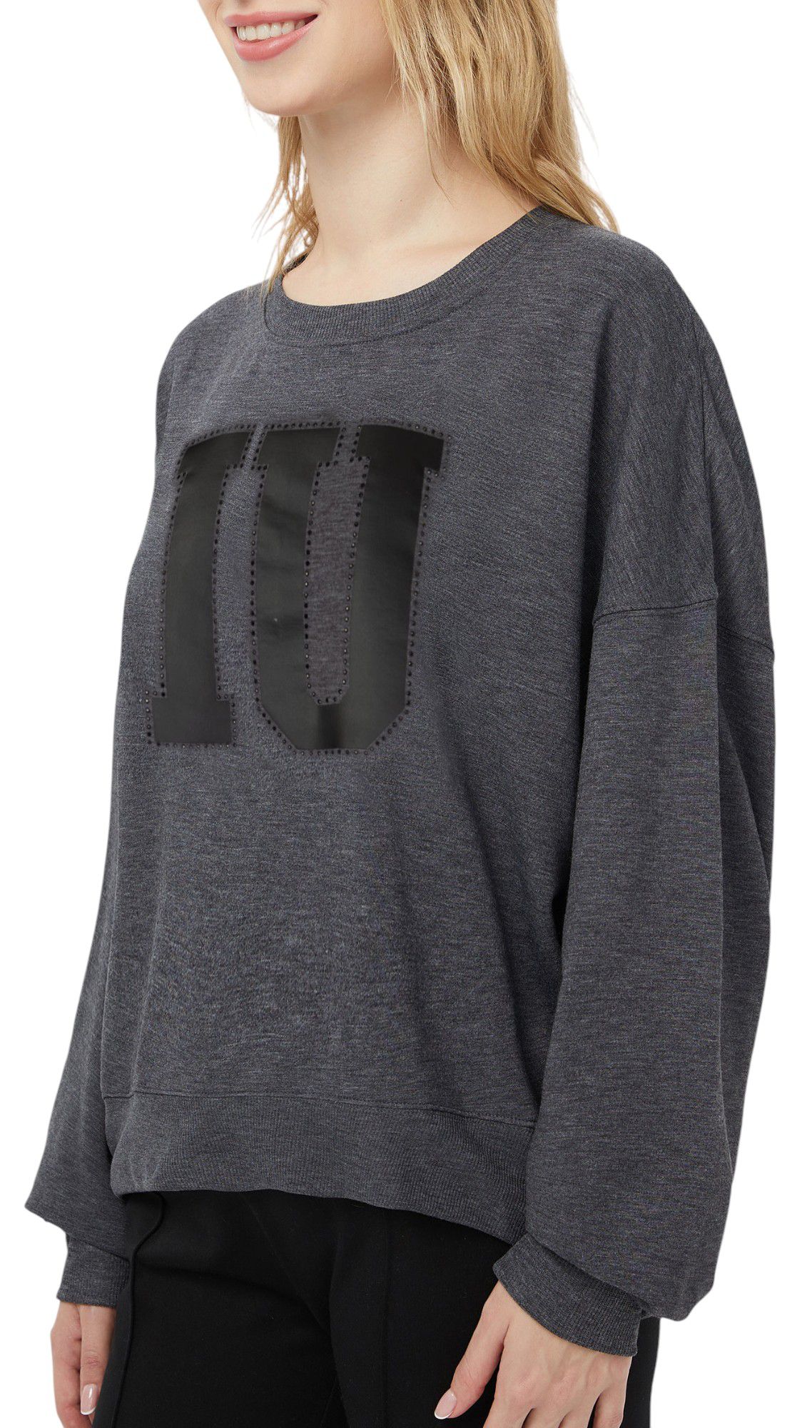 Concepts Sport Women's Indiana Hoosiers Black Rhumba Crewneck product image