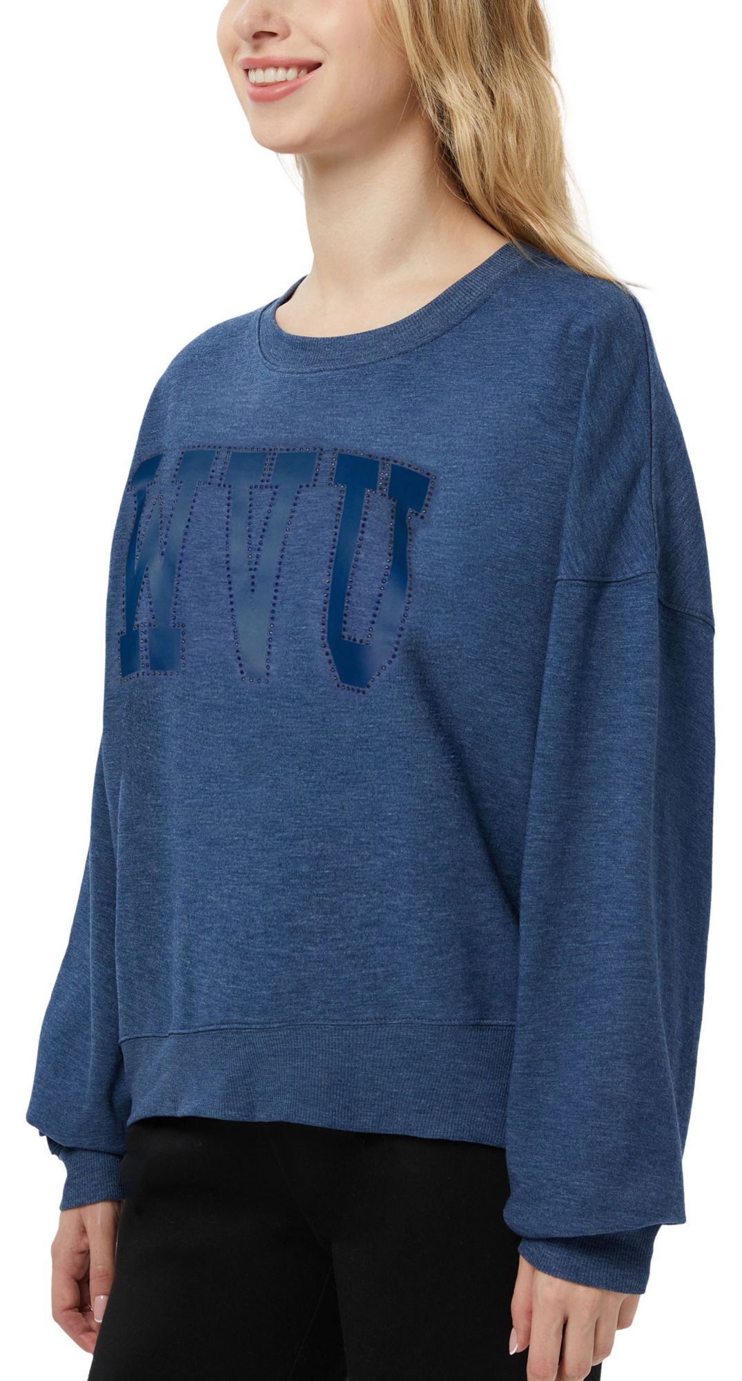 Concepts Sport Women's West Virginia Mountaineers Navy Rhumba Crewneck product image