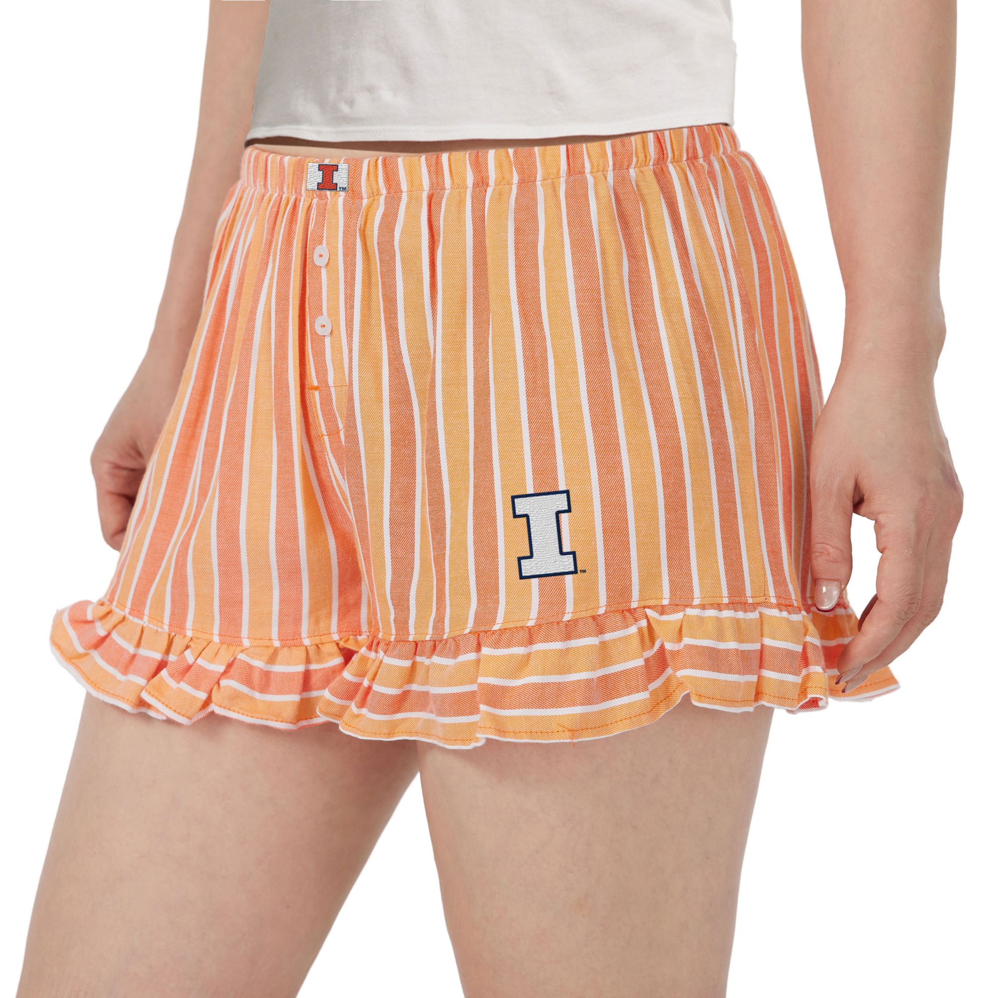 Concepts Sport Women's Illinois Fighting Illini Orange Striped Pajama Shorts product image