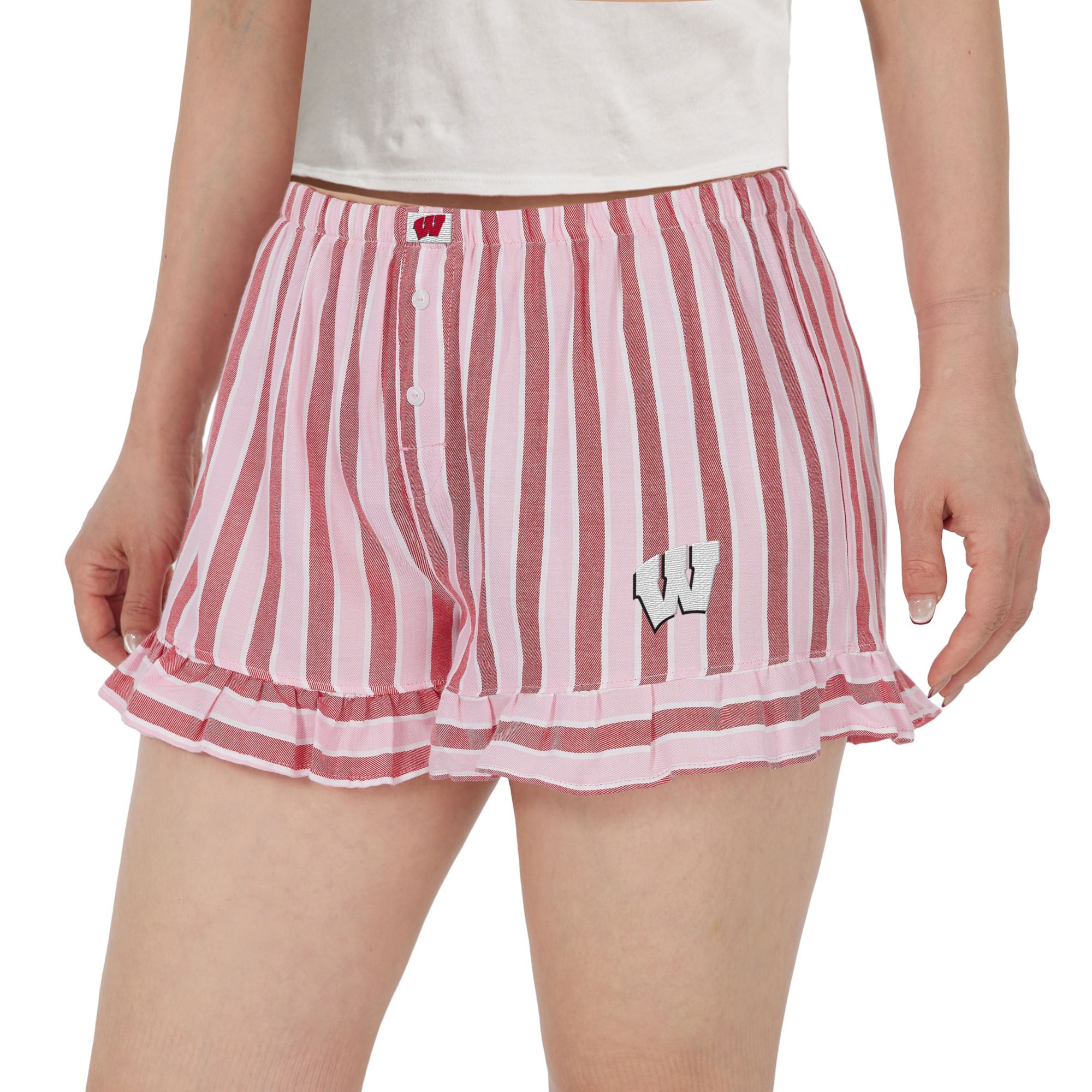 Concepts Sport Women's Wisconsin Badgers Red Striped Pajama Shorts product image