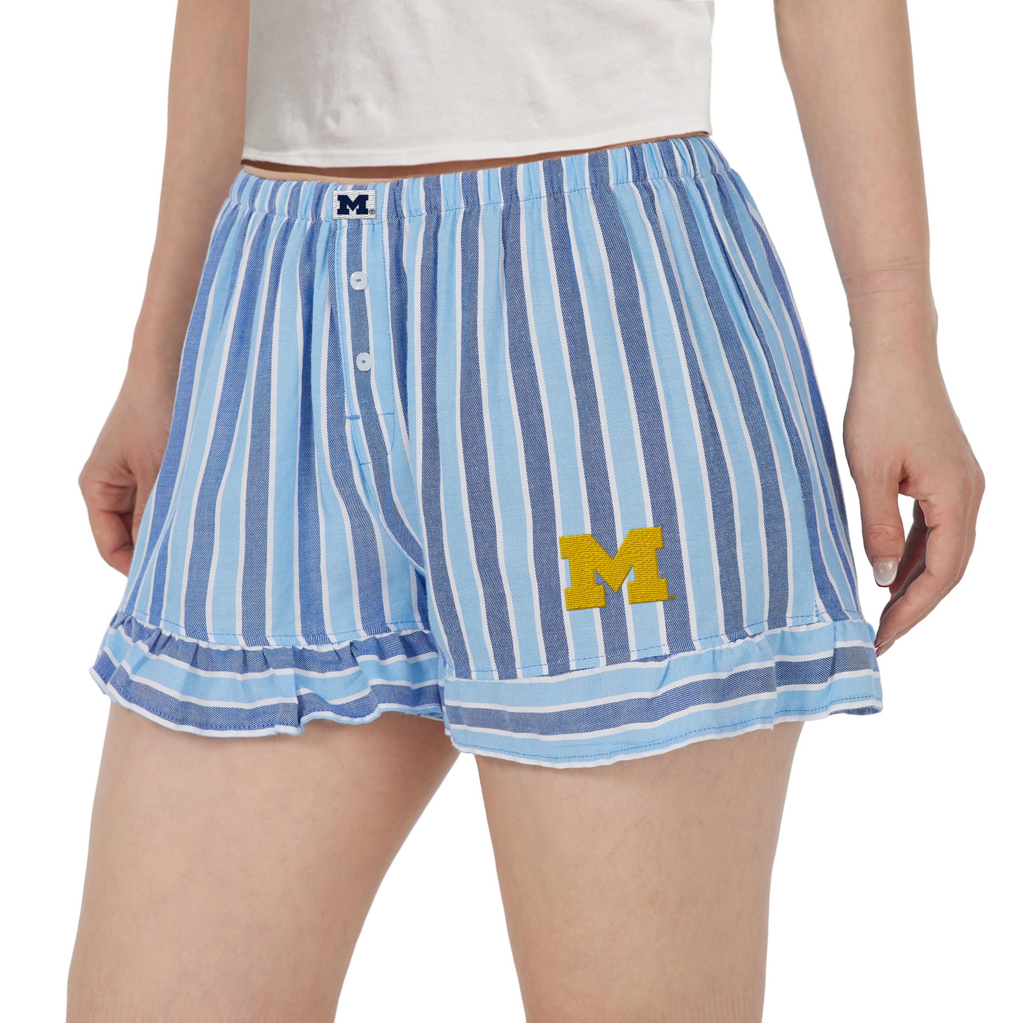 Concepts Sport Women's Michigan Wolverines Navy Striped Pajama Shorts product image