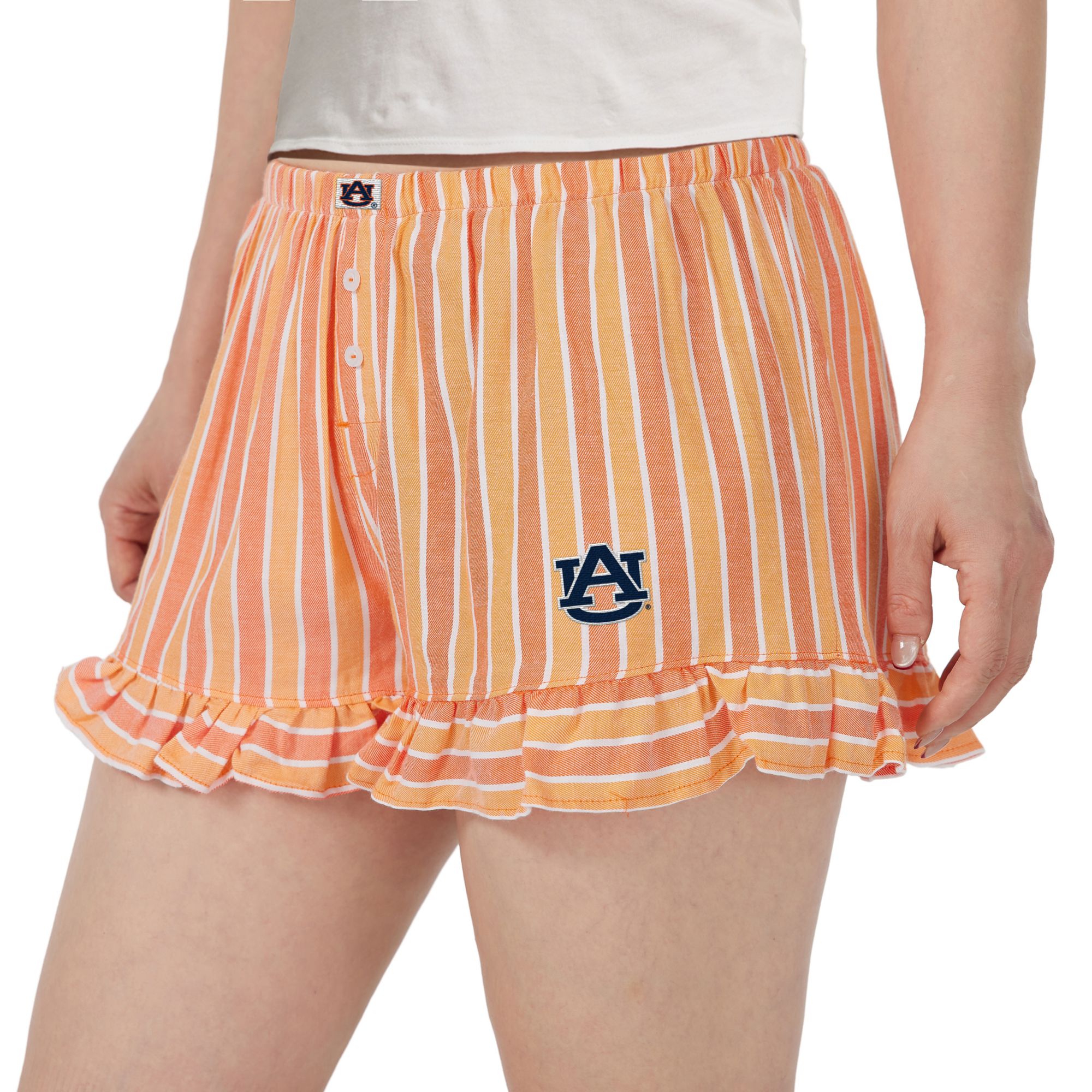 Concepts Sport Women's Auburn Tigers Orange Striped Pajama Shorts product image