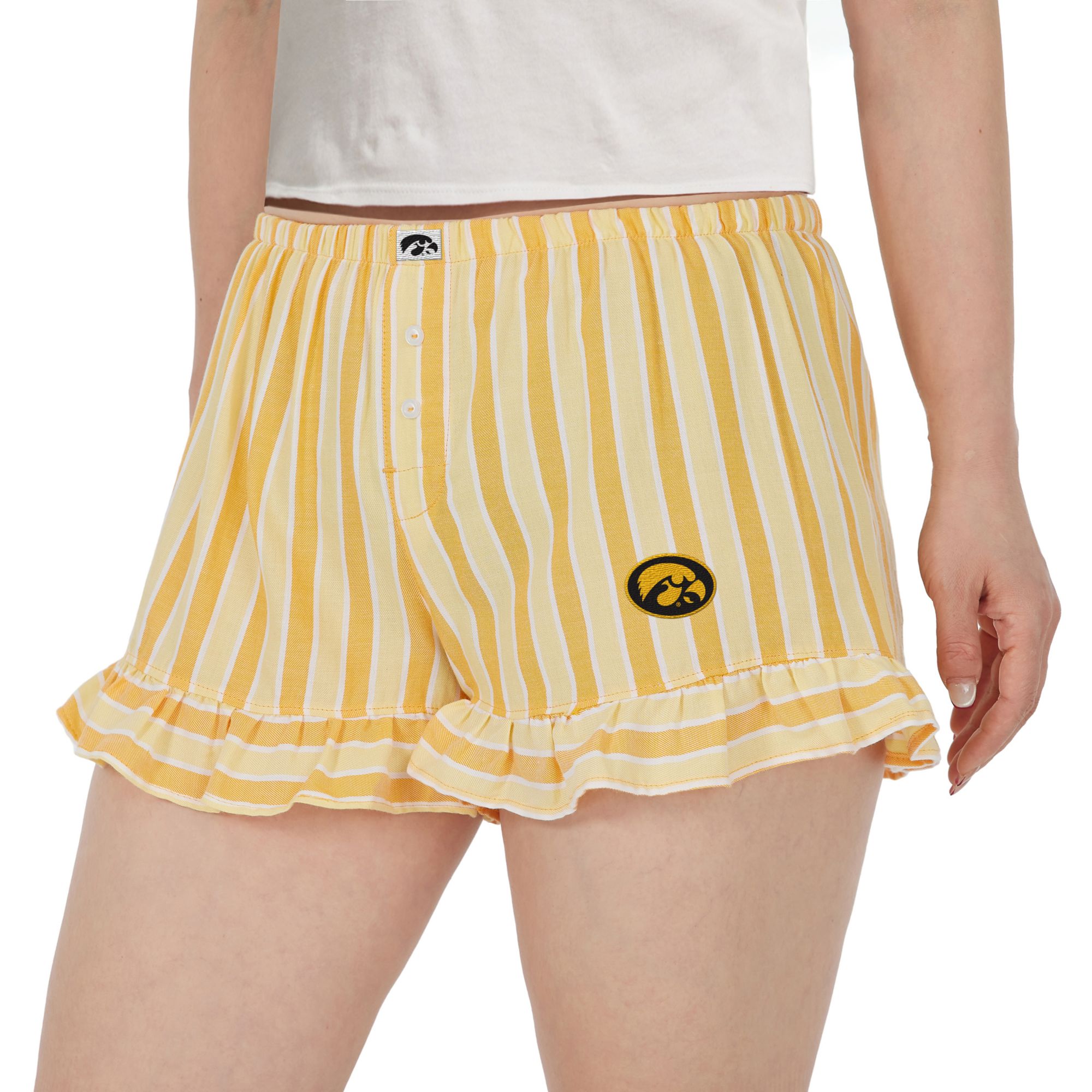 Concepts Sport Women's Iowa Hawkeyes Yellow Striped Pajama Shorts product image