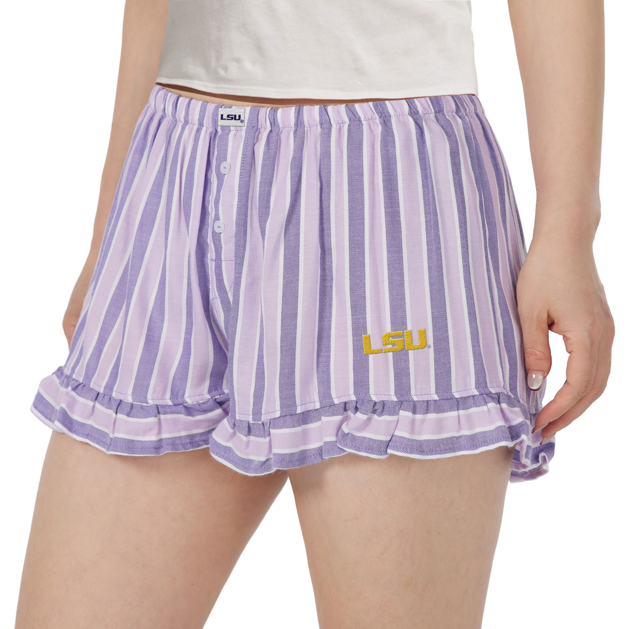 Concepts Sport Women's LSU Tigers Purple Striped Pajama Shorts product image