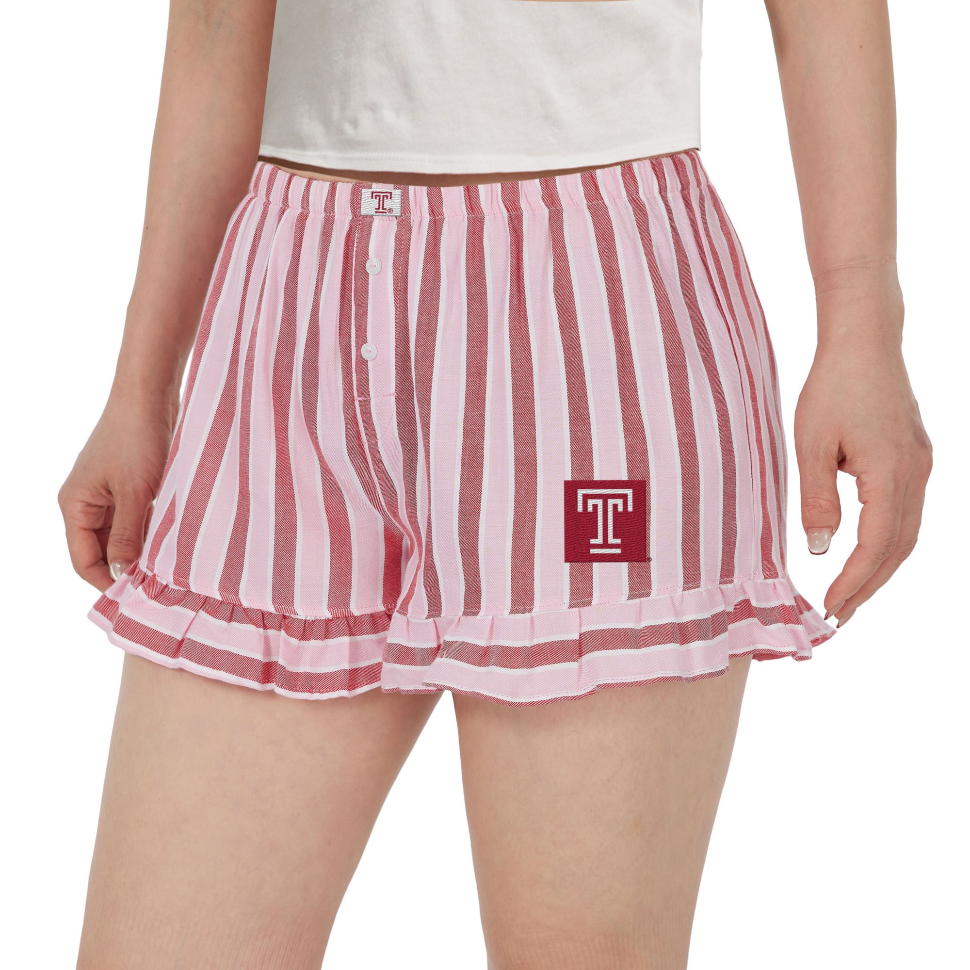 Concepts Sport Women's Temple Owls Red Striped Pajama Shorts product image