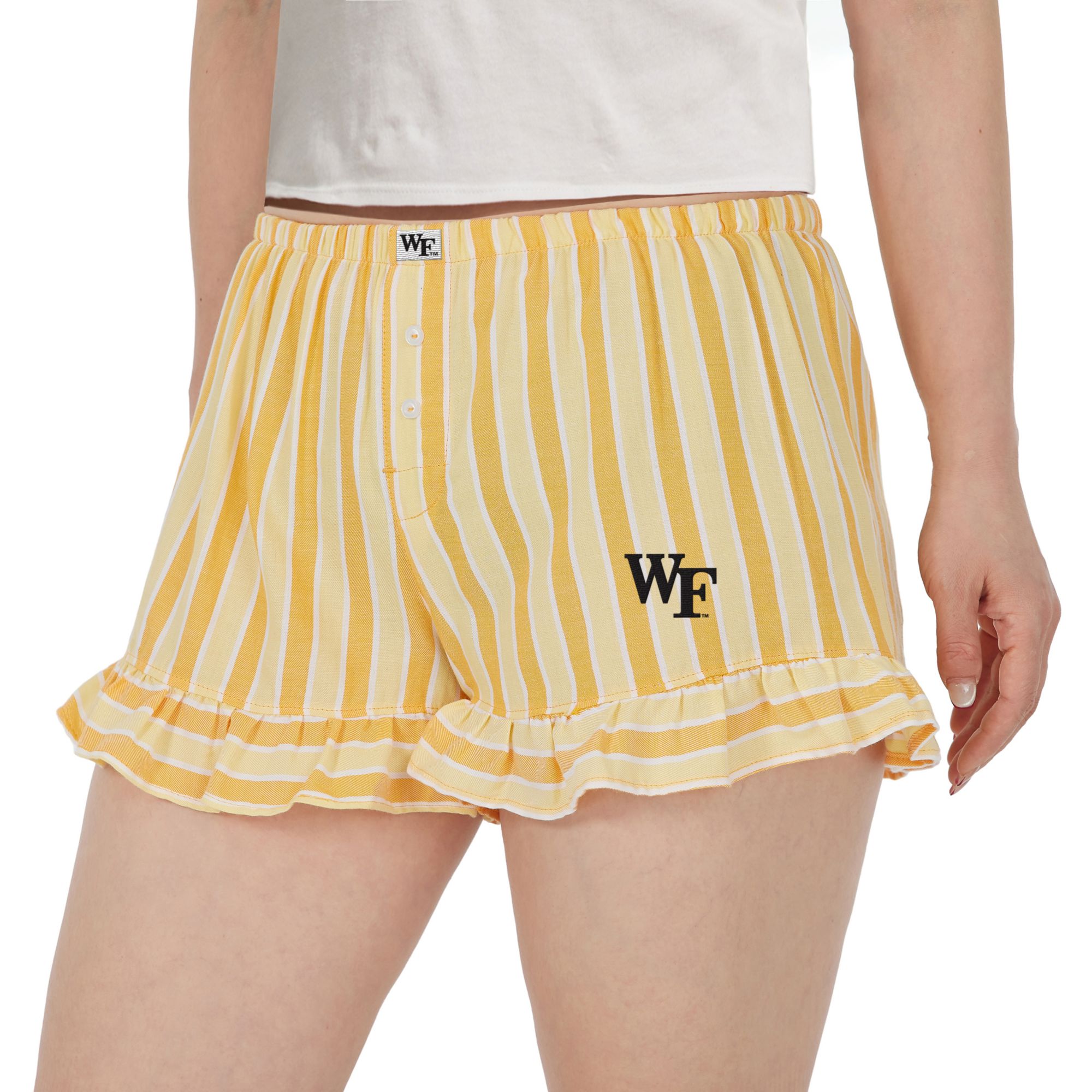 Concepts Sport Women's Wake Forest Demon Deacons Yellow Striped Pajama Shorts product image
