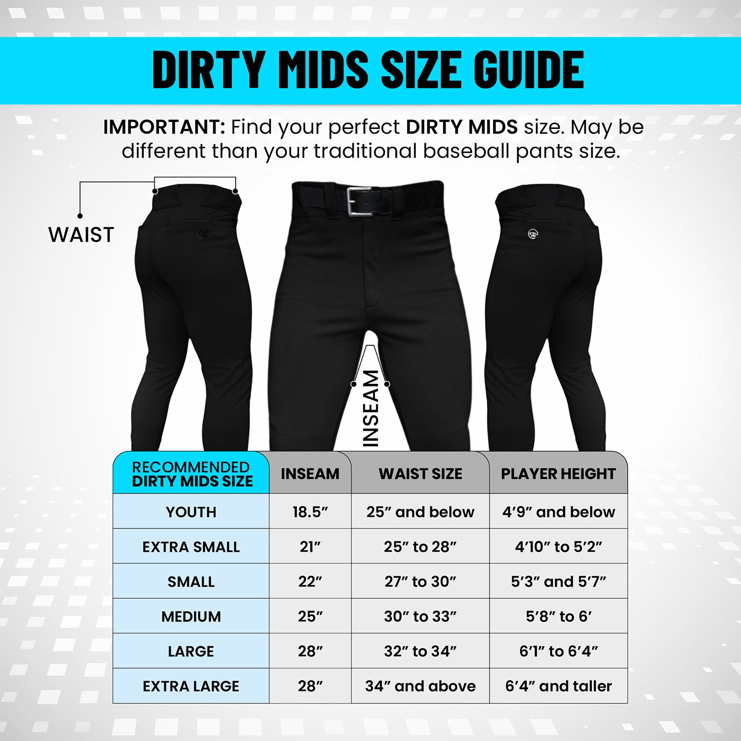Dirty Mids Men's The Essential Baseball Pants product image