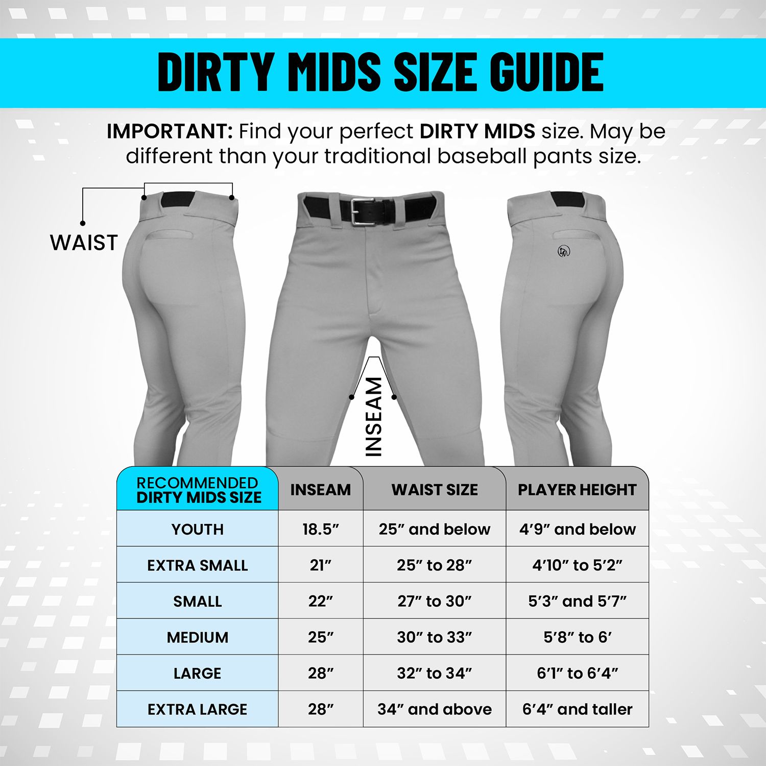 Dirty Mids Men's The Essential Baseball Pants product image