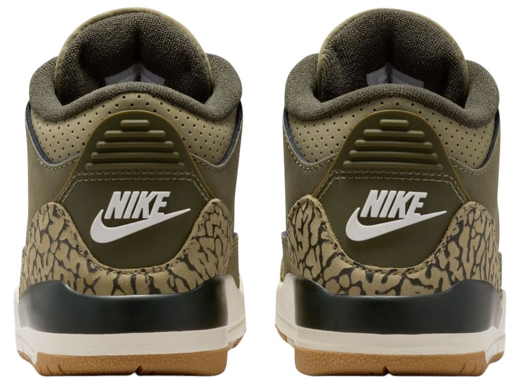 Air Jordan Kids' Preschool 3 Retro 'Medium Olive' Basketball Shoes product image