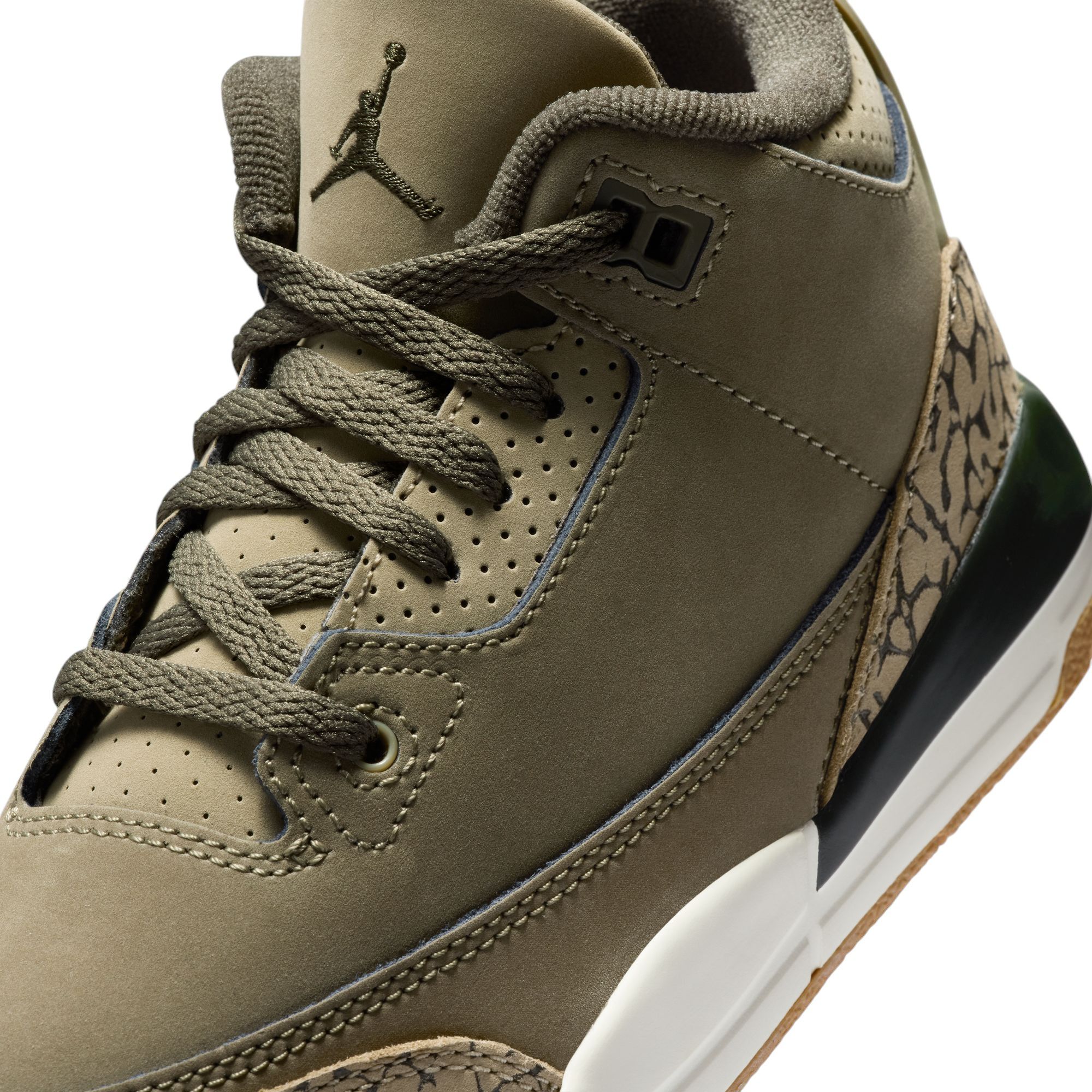 Air Jordan Kids' Preschool 3 Retro 'Medium Olive' Basketball Shoes product image