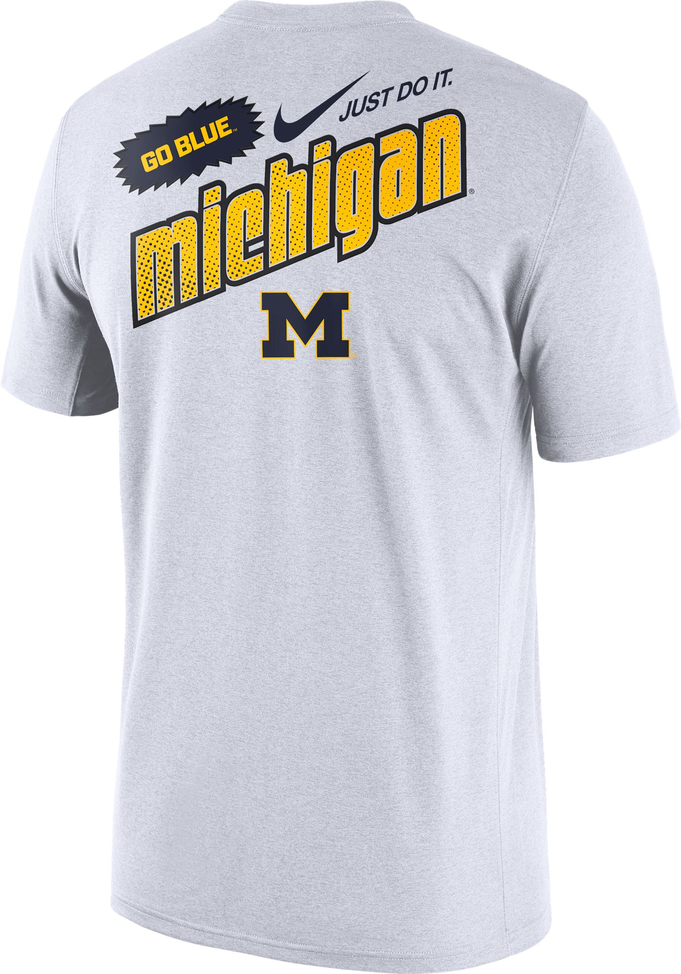 Nike Men's Michigan Wolverines White Max90 Oversized Just Do It Seasonal T-Shirt product image