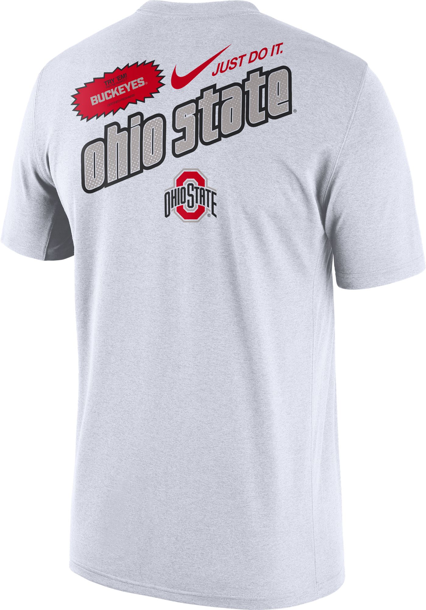 Nike Men's Ohio State Buckeyes White Max90 Oversized Just Do It Seasonal T-Shirt product image