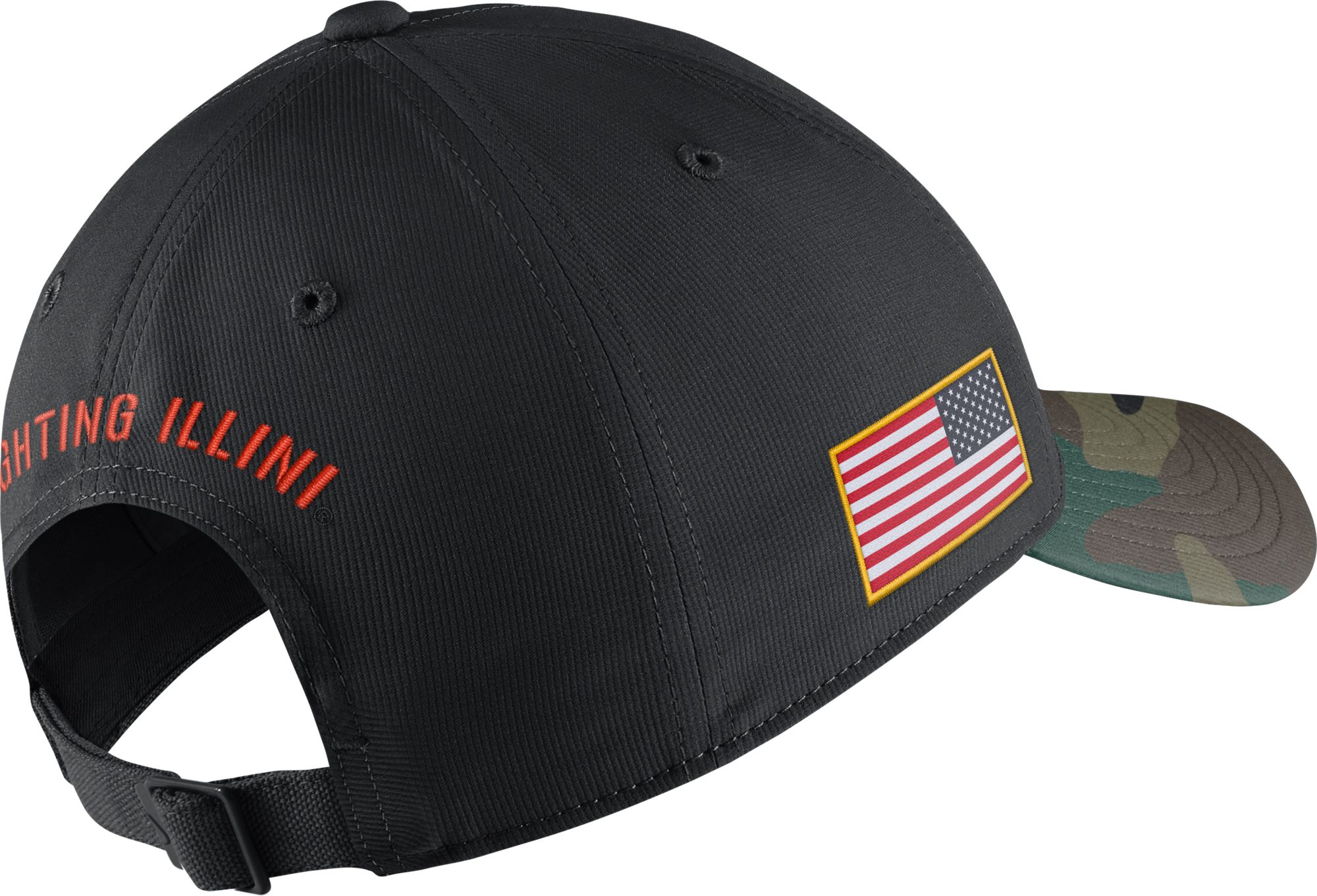 Nike Men's Illinois Fighting Illini Black/Camo Military Appreciation Adjustable Hat product image