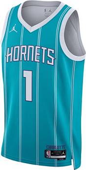 Nike Charlotte Hornets Icon Edition 2022/23 Jordan Dri-FIT NBA Swingman  Trikot Blue - RAPID TEAL/BALL LEMELO 1