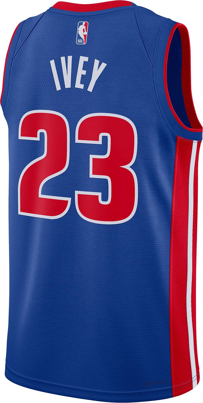 Nike Men's Detroit Pistons Jaden Ivey #23 Dri-Fit Swingman Jersey, XL, Blue