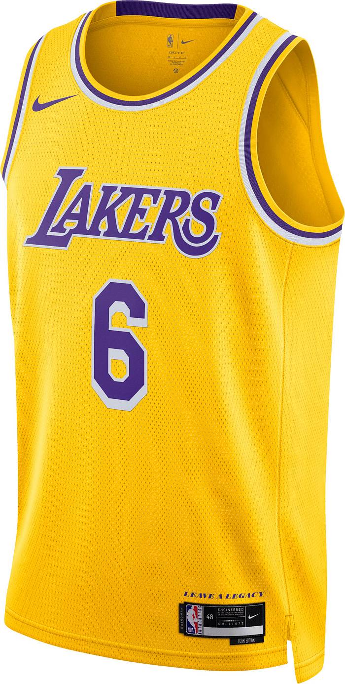 Nike Men's Los Angeles Lakers LeBron James #6 Yellow Dri-FIT