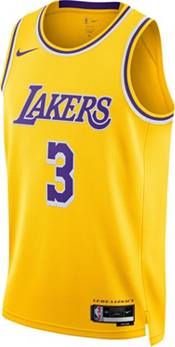 Nike Men's Los Angeles Lakers Anthony Davis #3 Yellow Dri-FIT